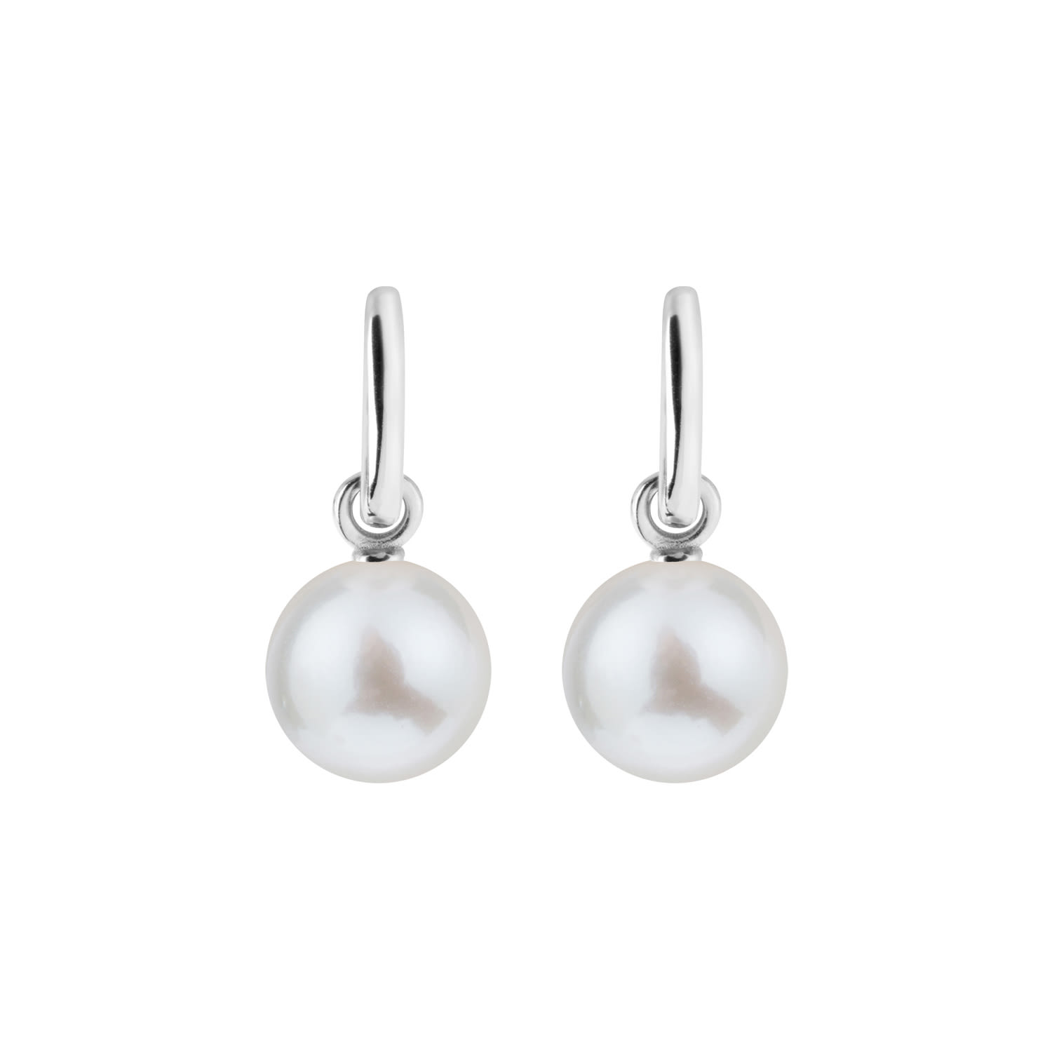 Ora Pearls Women's White / Silver Aetia Pearl Hoop Earring - Xlarge - Silver In Brown