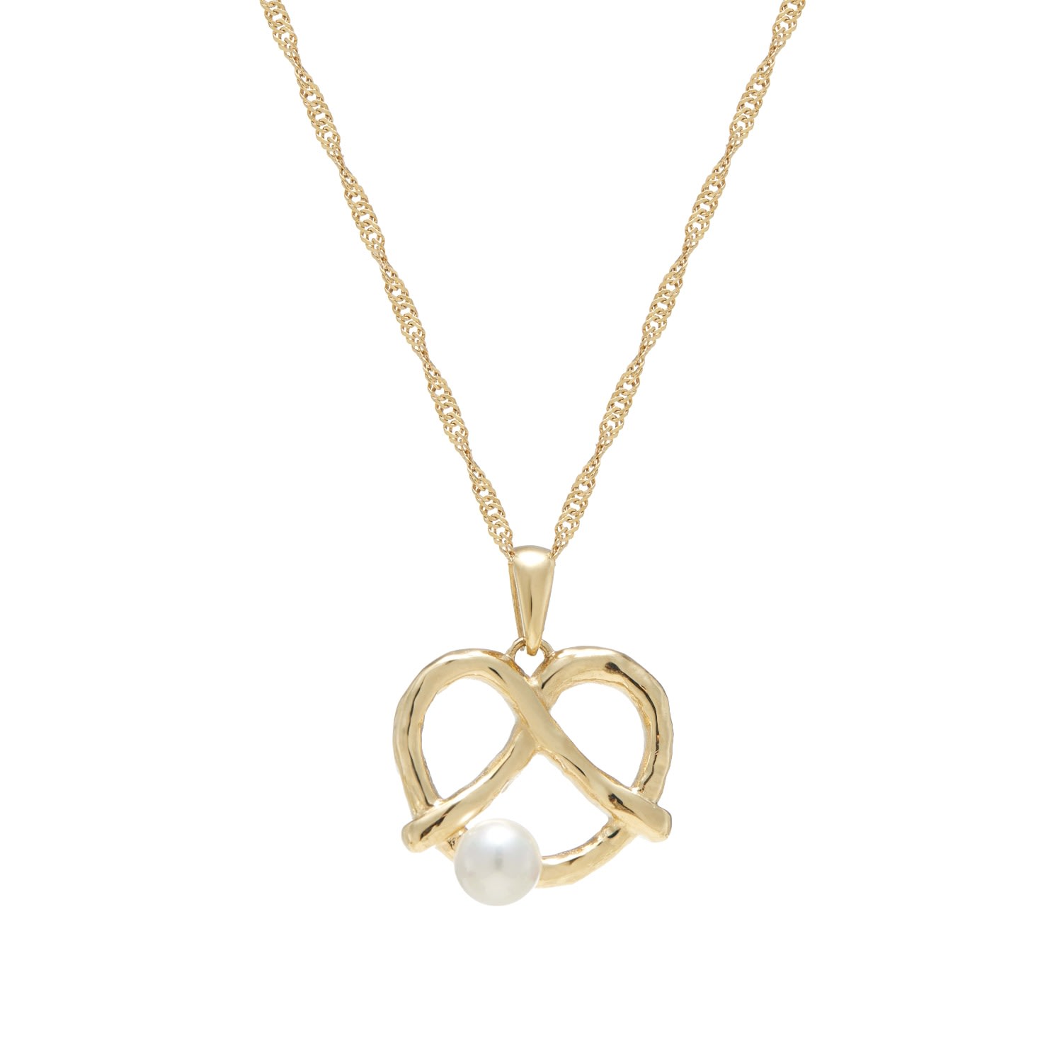 Me30 Women's Gold Timeless Meet Love Pretzel Pearl Necklace In Gold