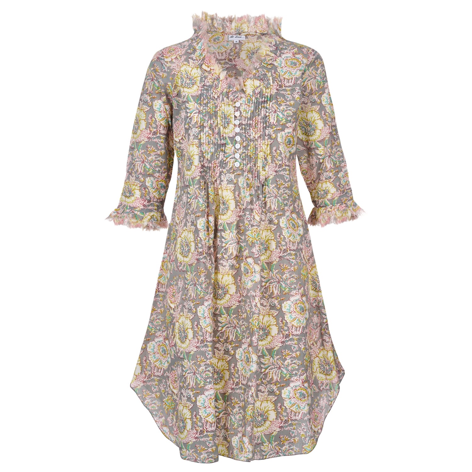 Women’s Annabel Cotton Tunic In Dove Grey Floral XXXL At Last...