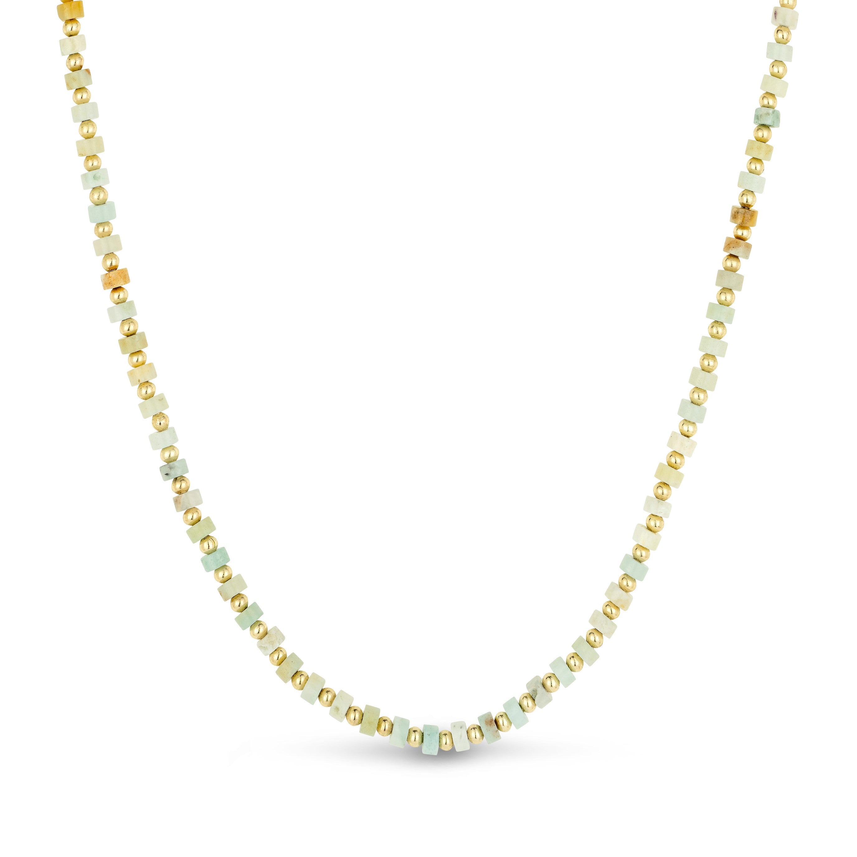 Gold Trip Women's Green / Blue Green Stone Beaded Necklace In Gold