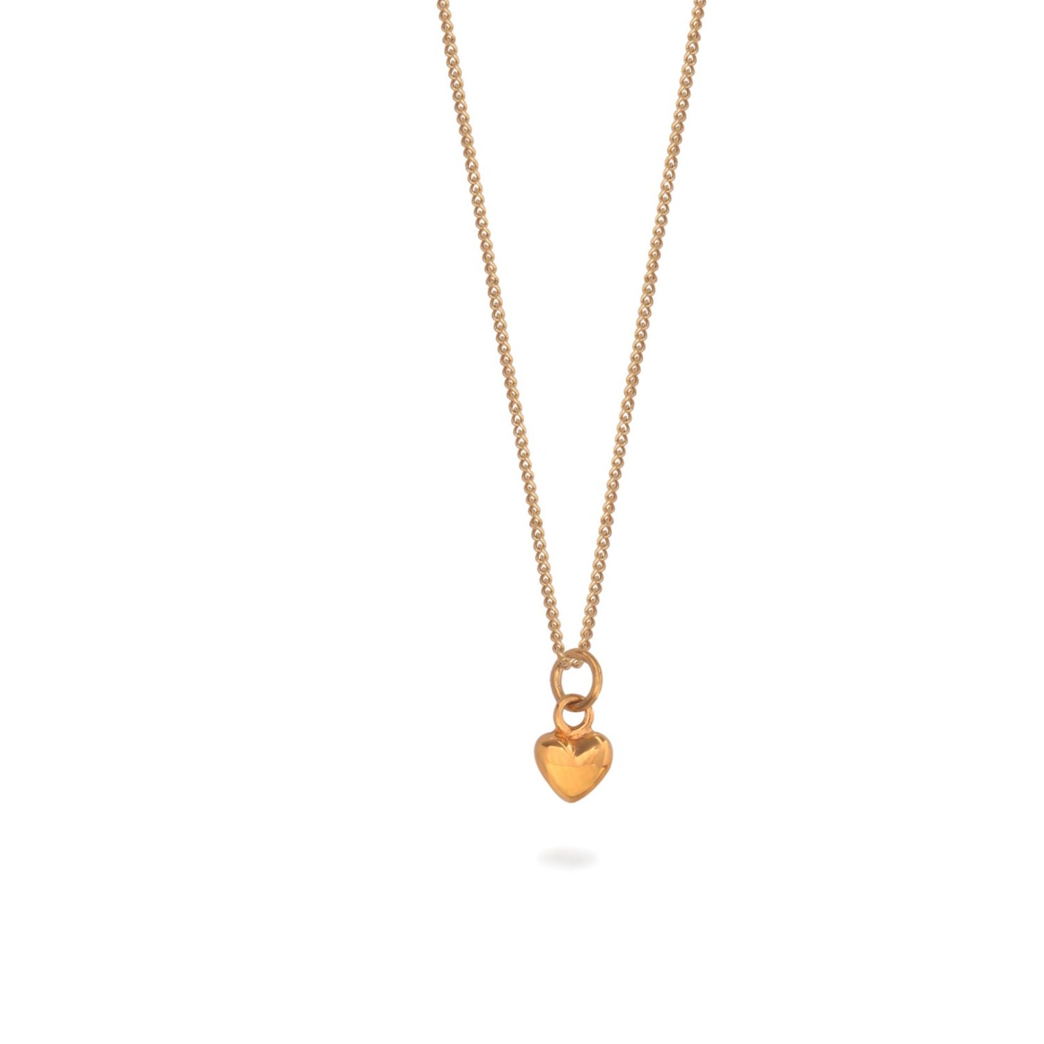 Lime Tree Design Women's Tiny Heart Charm Necklace Gold Vermeil