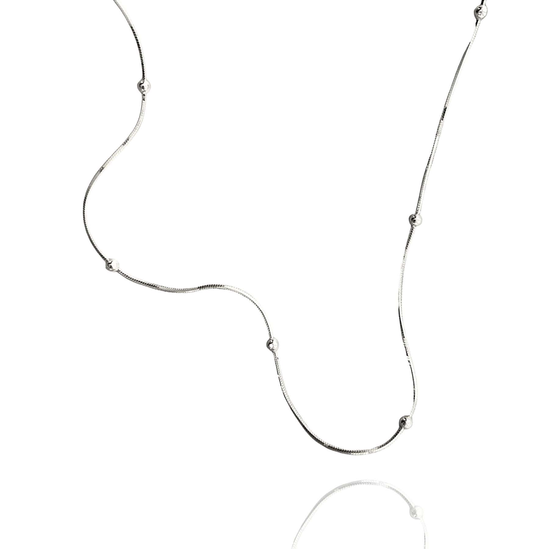Spero London Women's Italian Fine Chain Sterling Silver Satellite Beaded Necklace - Silver In Silver
