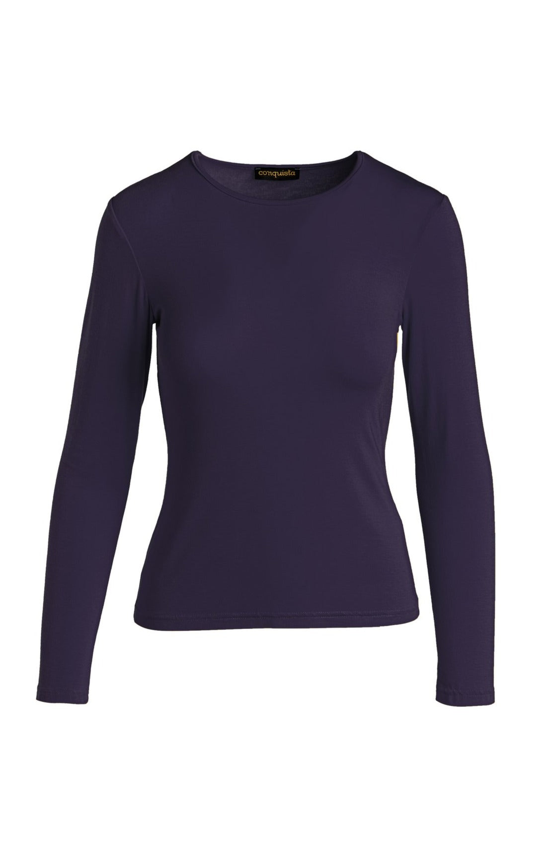 Conquista Women's Black Ink Colour Jersey Top In Black