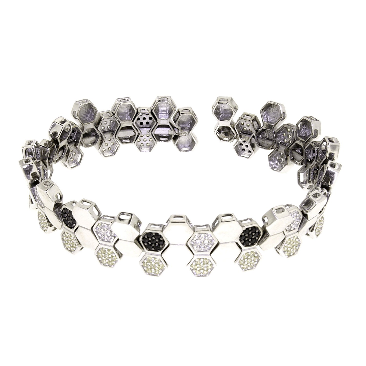 Women’s Sterling Silver Honeycomb Bee Bracelet Cosanuova