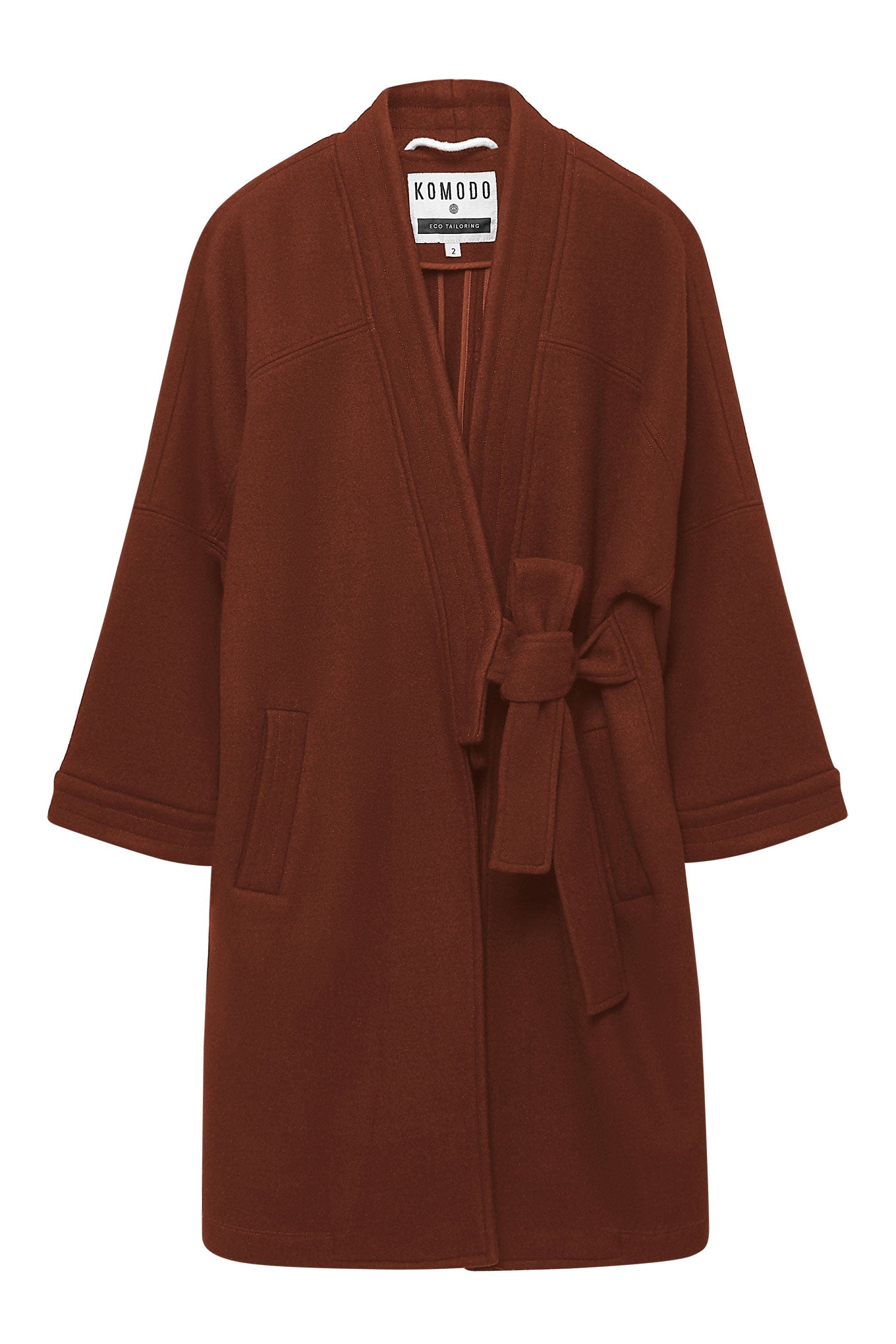 Kaia - Wool Blend Twill Coat Chestnut, KOMODO