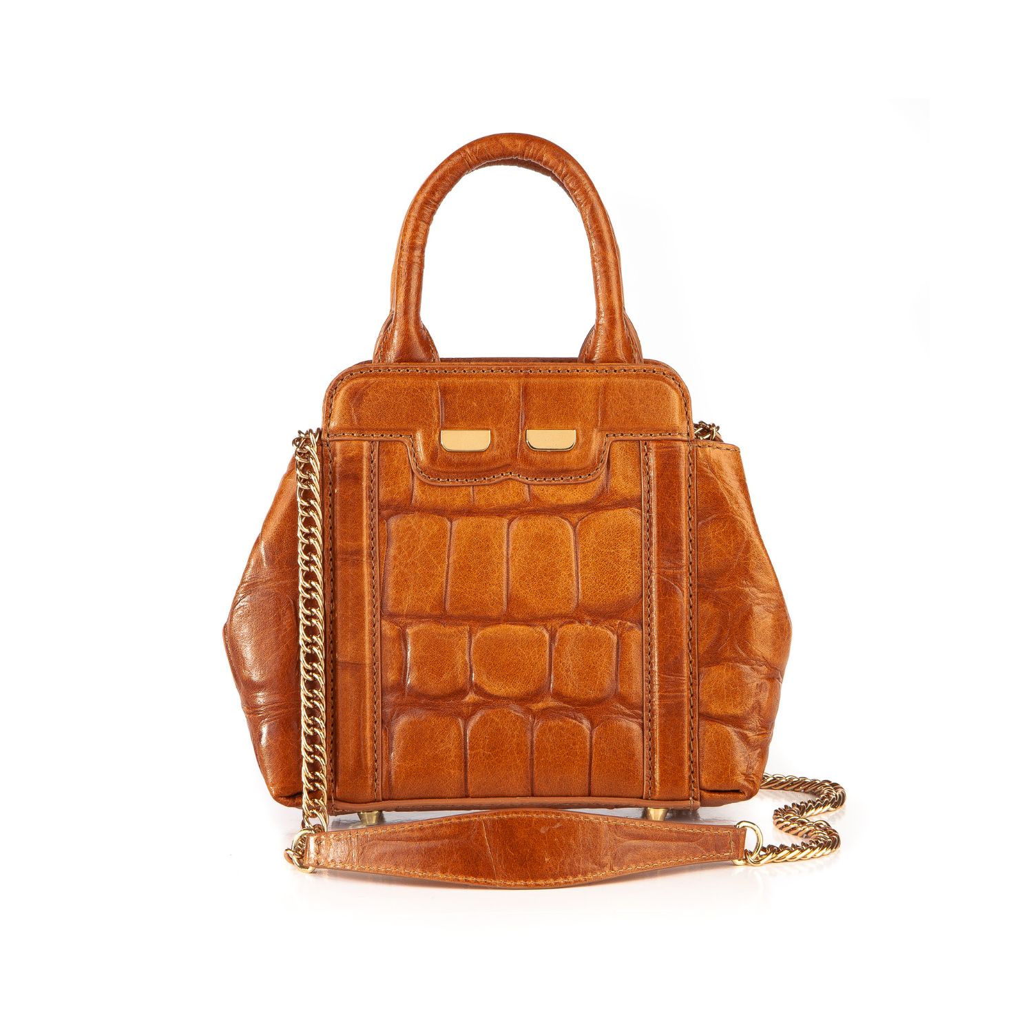 Women’s Brown Mini Nott Bag In Buffalo Xl Croc Bene