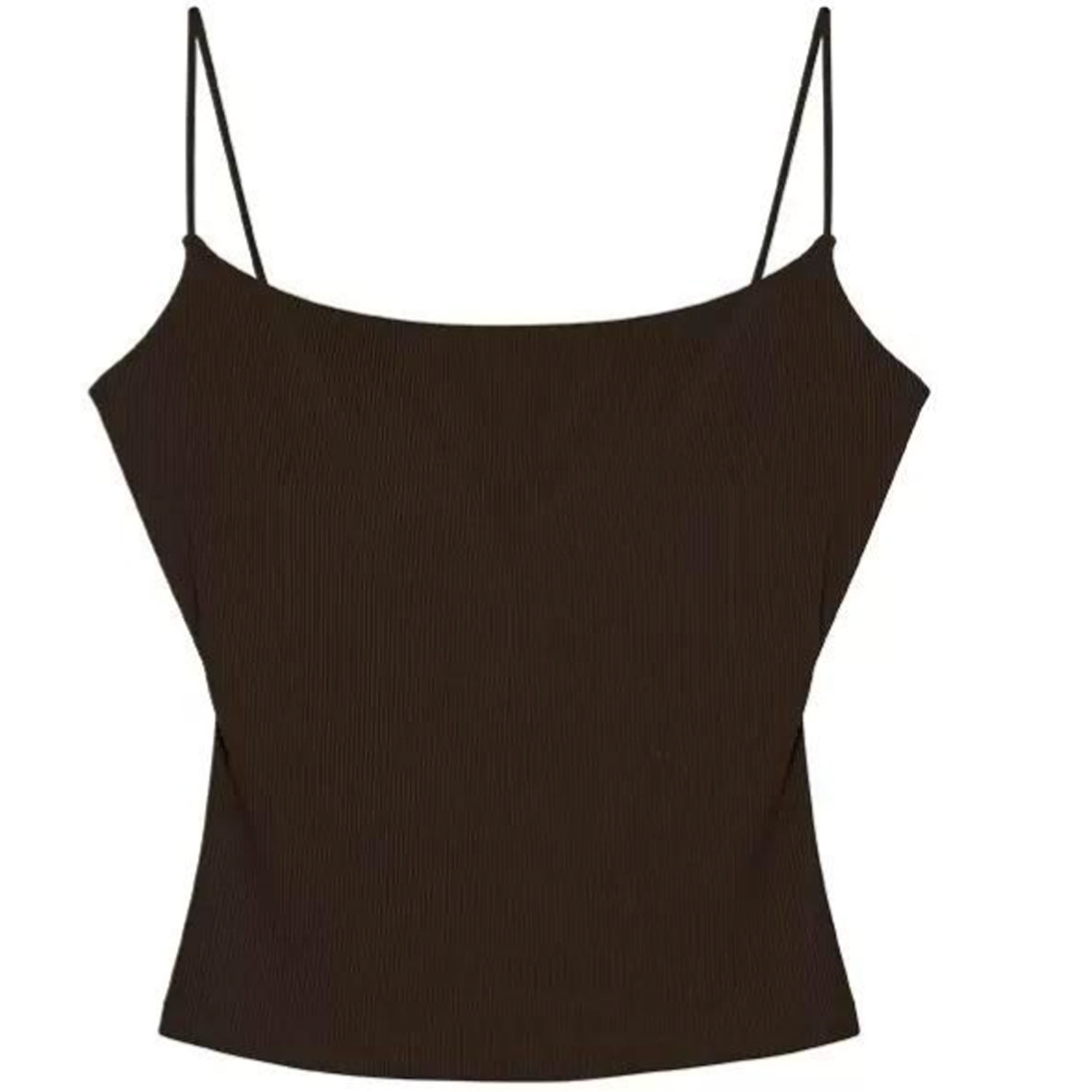 Women's Brown Padded Slim Strap Cami Dark Chocolate | S/M | Mute by Jl