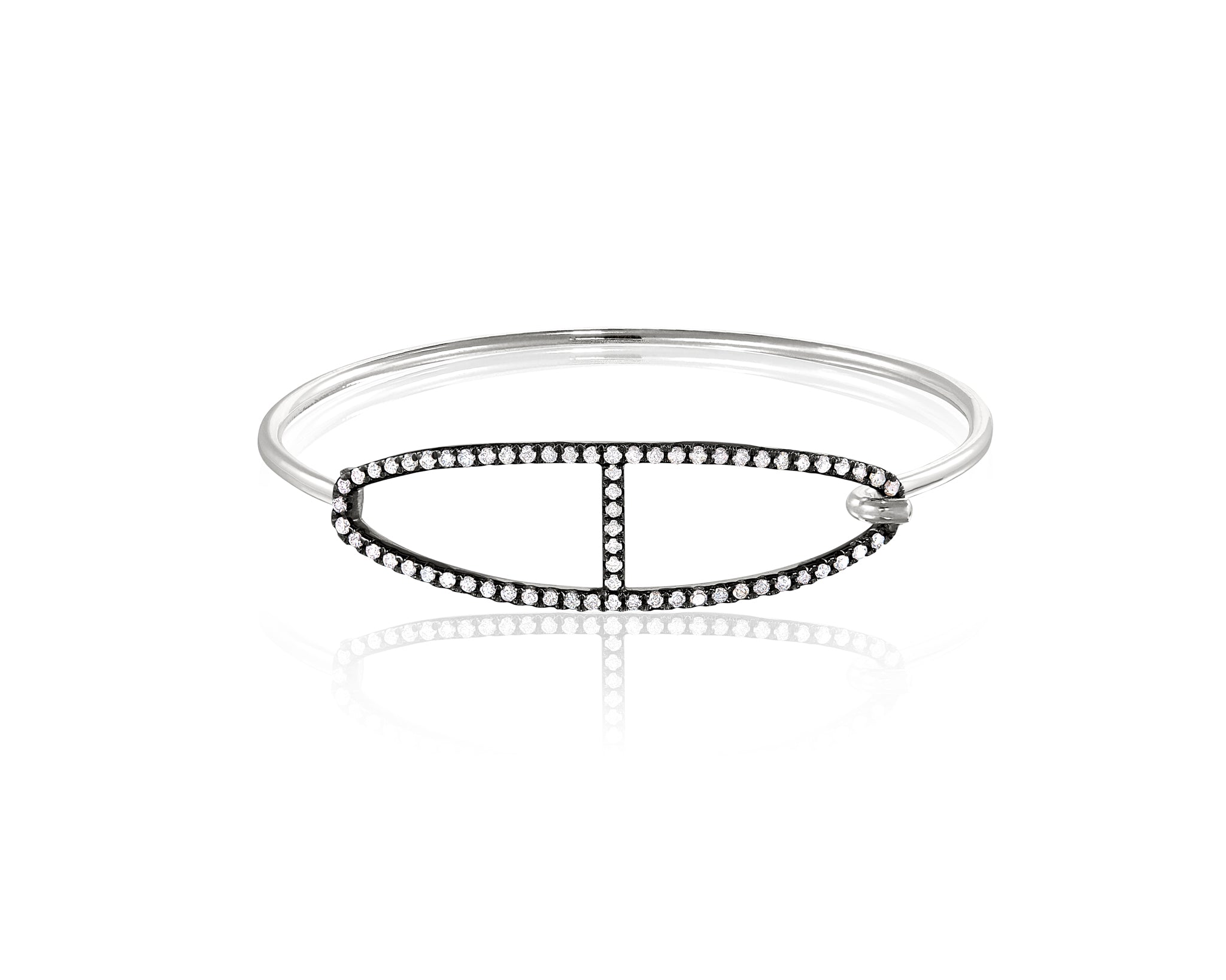 Women’s White Kingston Buckle Bangle Diamond By Vincent Peach Vincent Peach Fine Jewelry