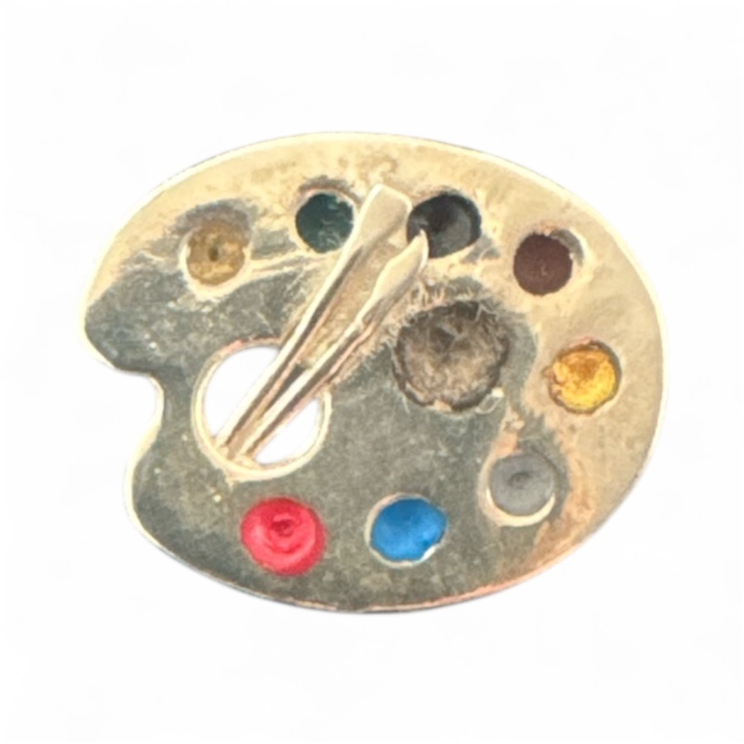 Women's 925K Sterling Silver Painter's Palette Mini Pin | Ecce Artisan Diamonds
