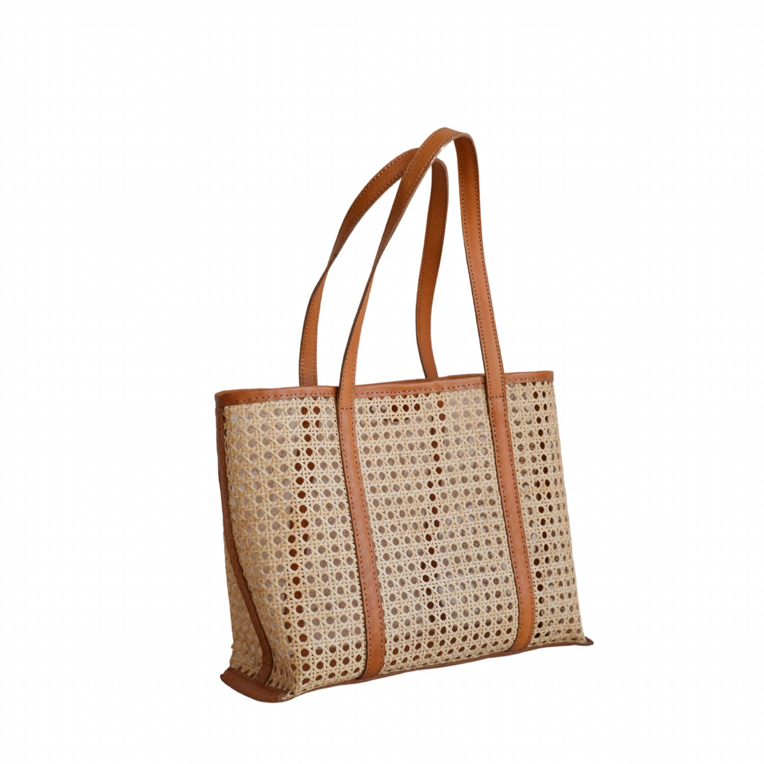 Women’s Hazel Handmade Cane Woven And Leather Tote - Medium Pink Haley