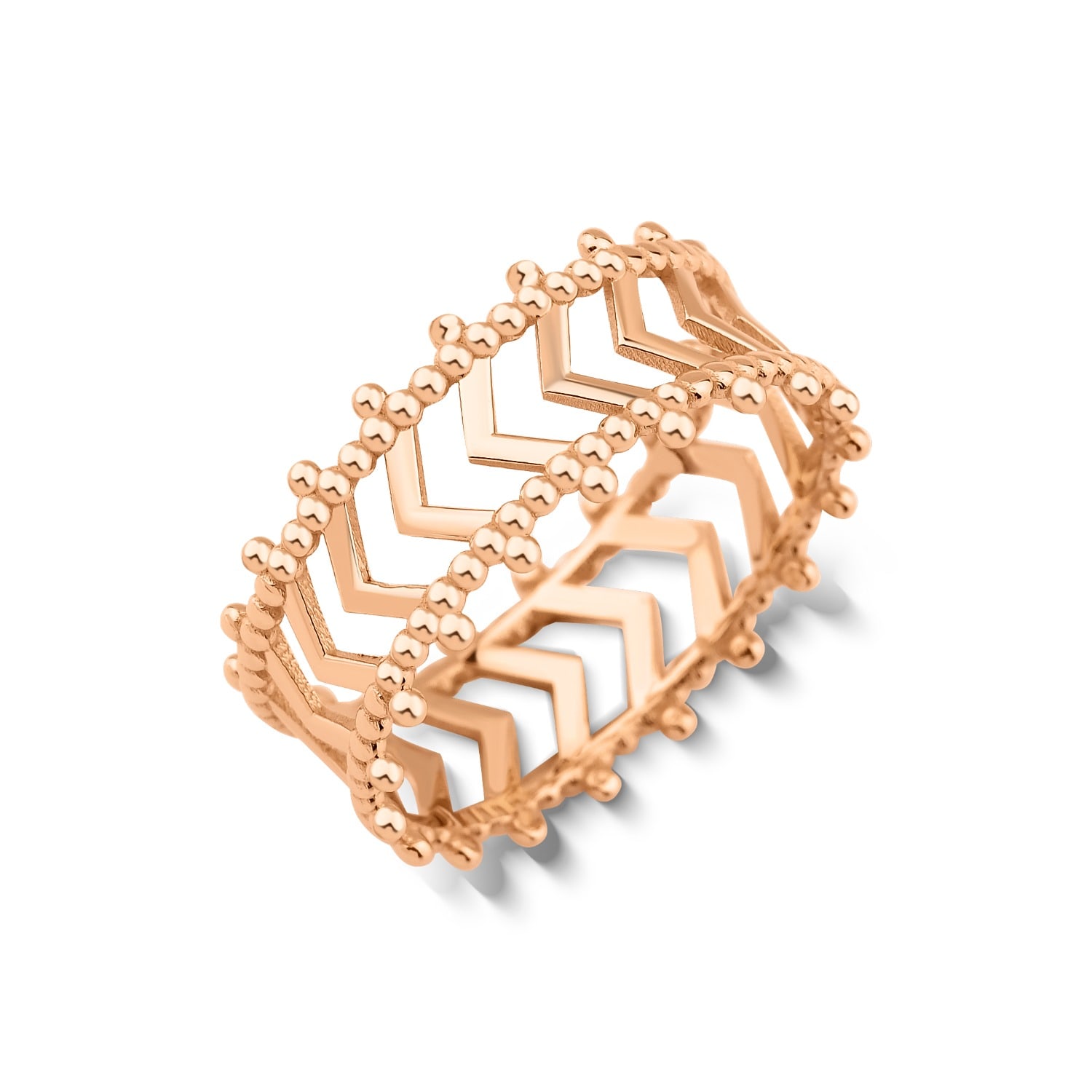 Melez Mini Atelier Women's Gold / Rose Gold Byzantine Ring - Solid Rose Gold