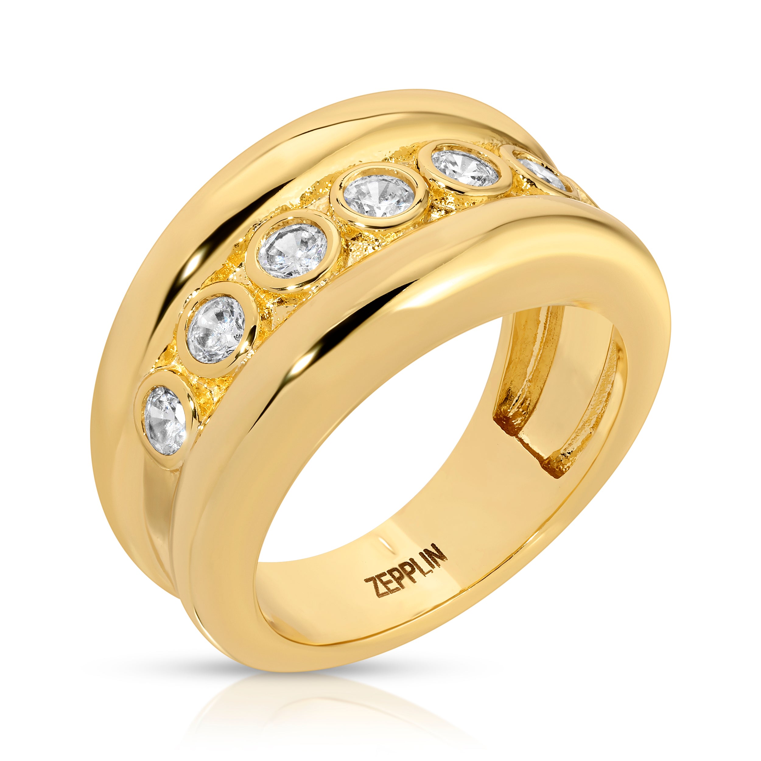 Zepplin The Label Women's Charlie Ring - Classic Gold Statement Ring