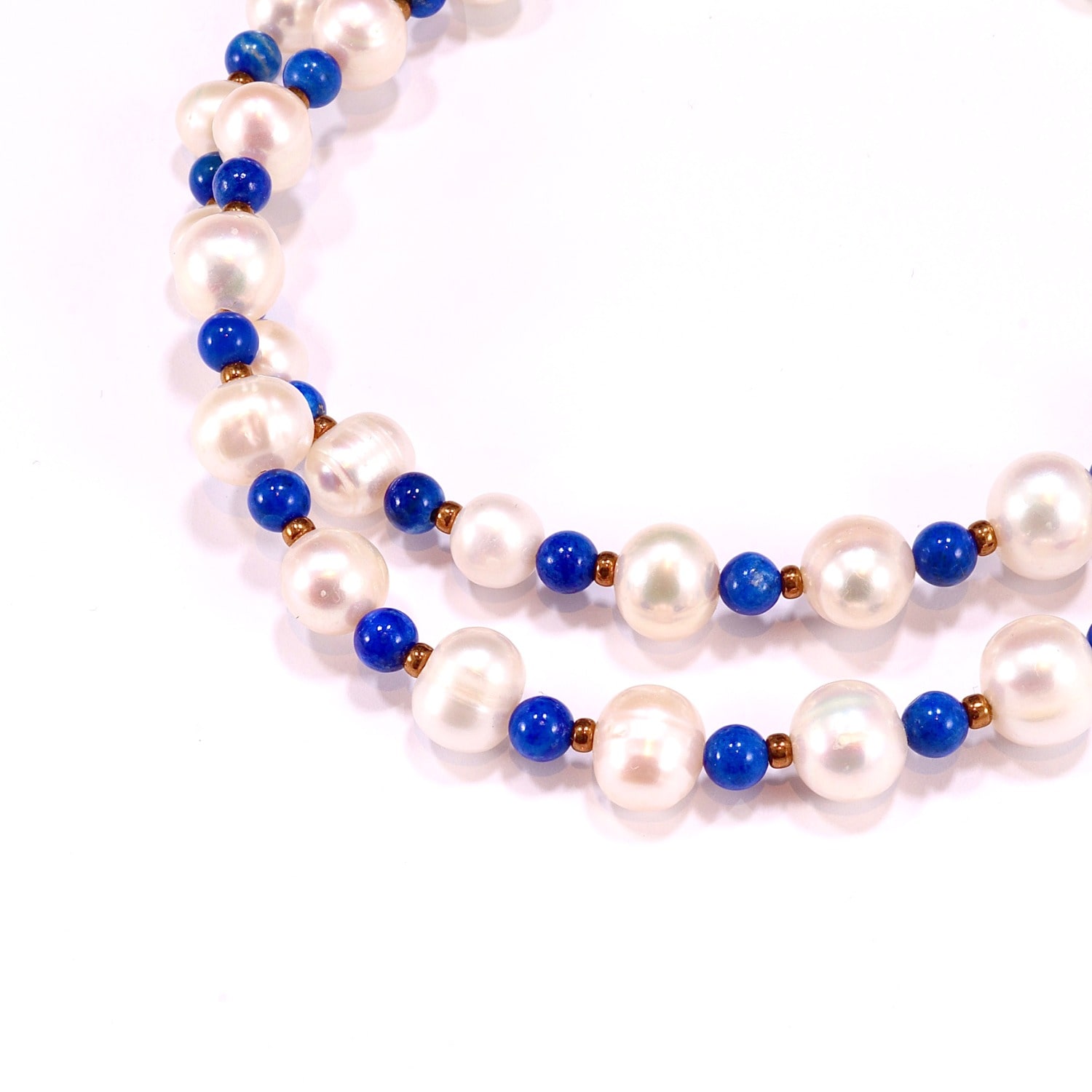 Mineralgems ✩ Studio Men's Blue / White Lapis Lazuli And Pearl Necklace In Multi