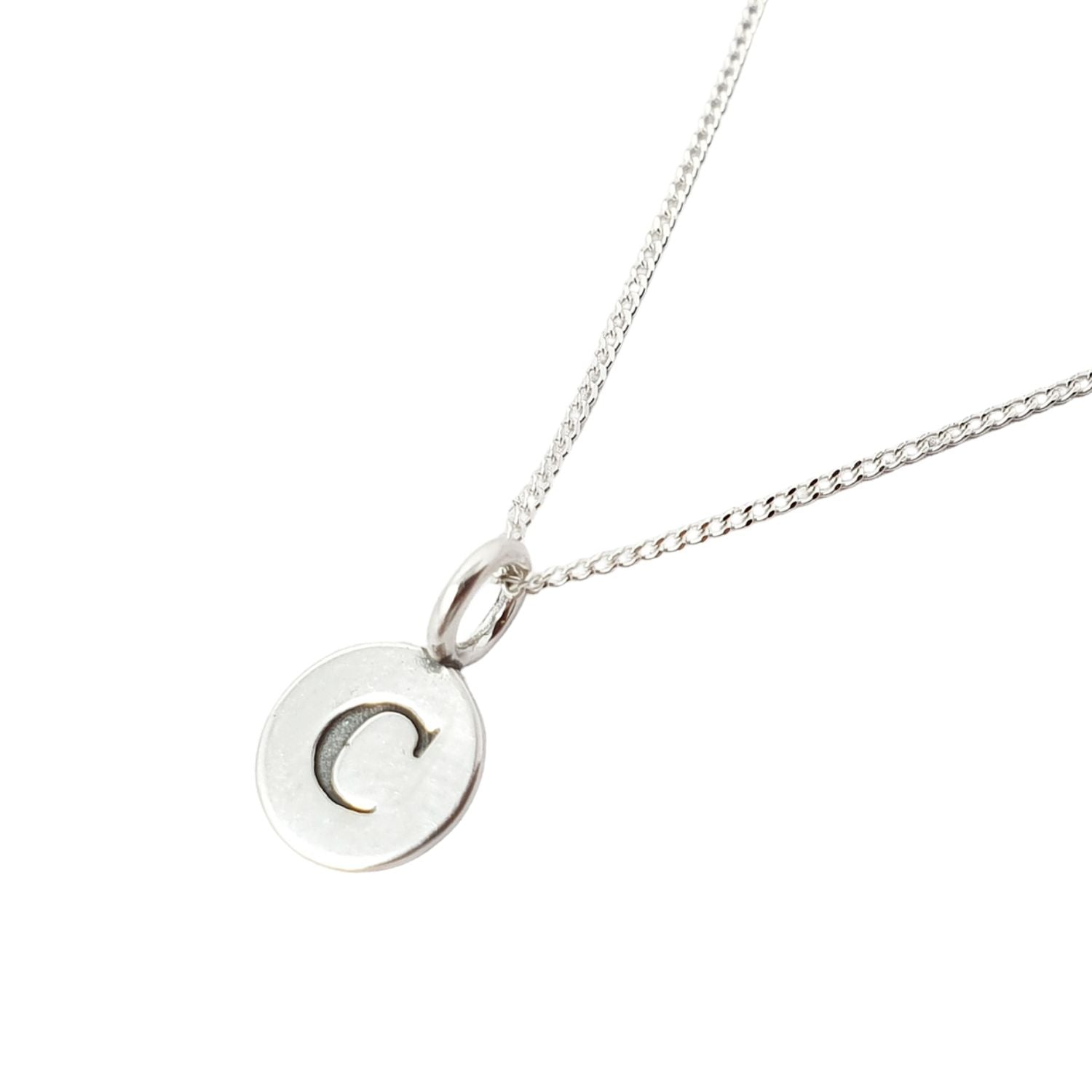 Harfi Women's Initial Letter Personalised Charm Sterling Silver Necklace In Silver