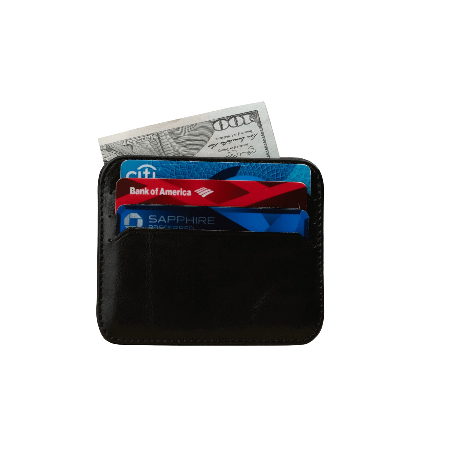 Leathere Women's Fine Leather Card Holder - Black - Bellevue