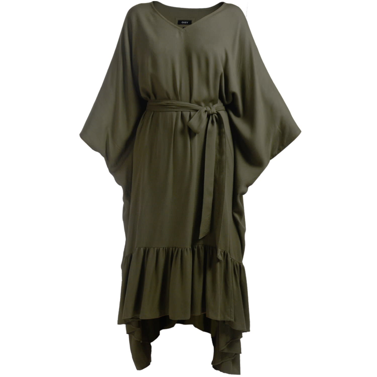 green kaftan dress