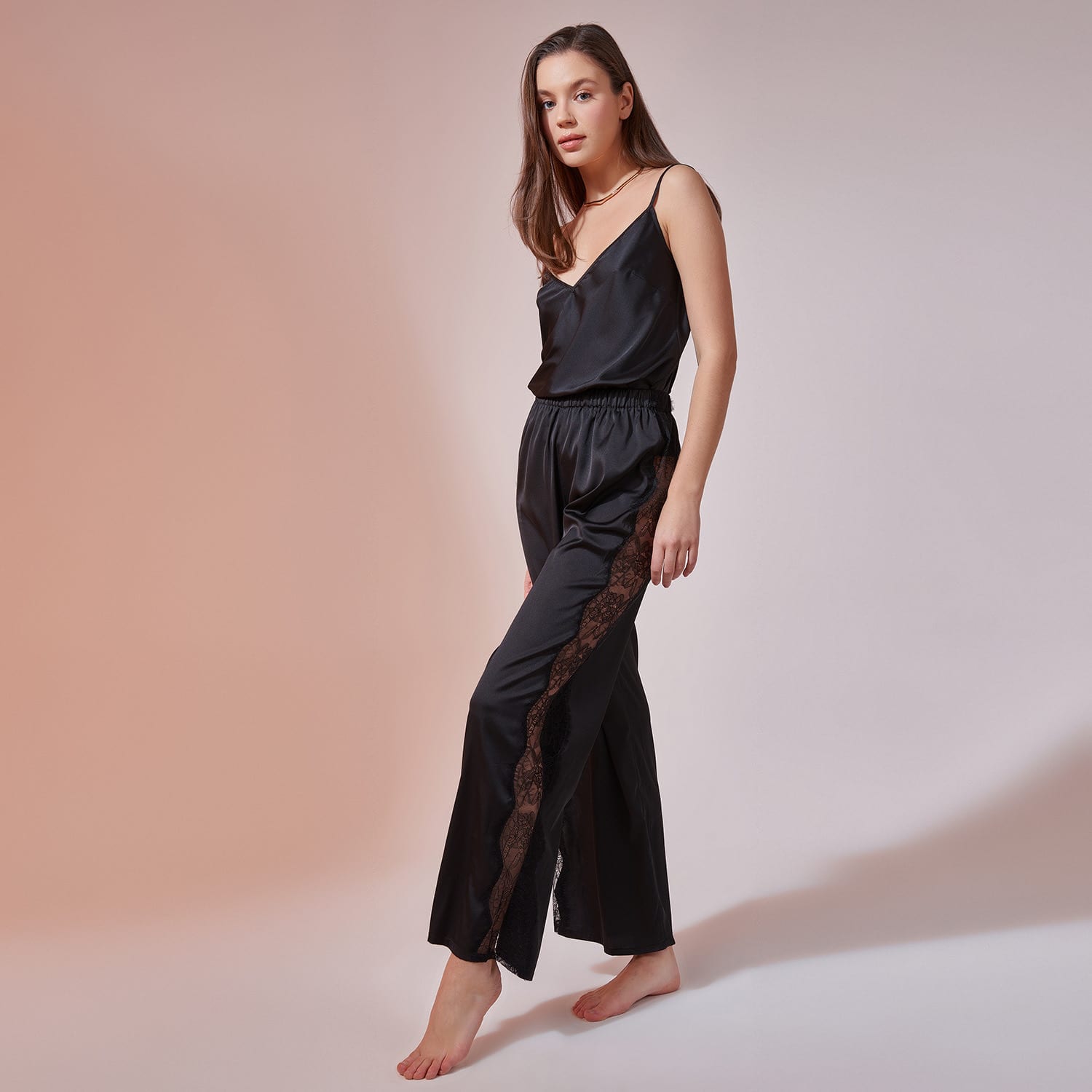 Lace Detailed Pants - Black | Avenue 8 | Wolf & Badger