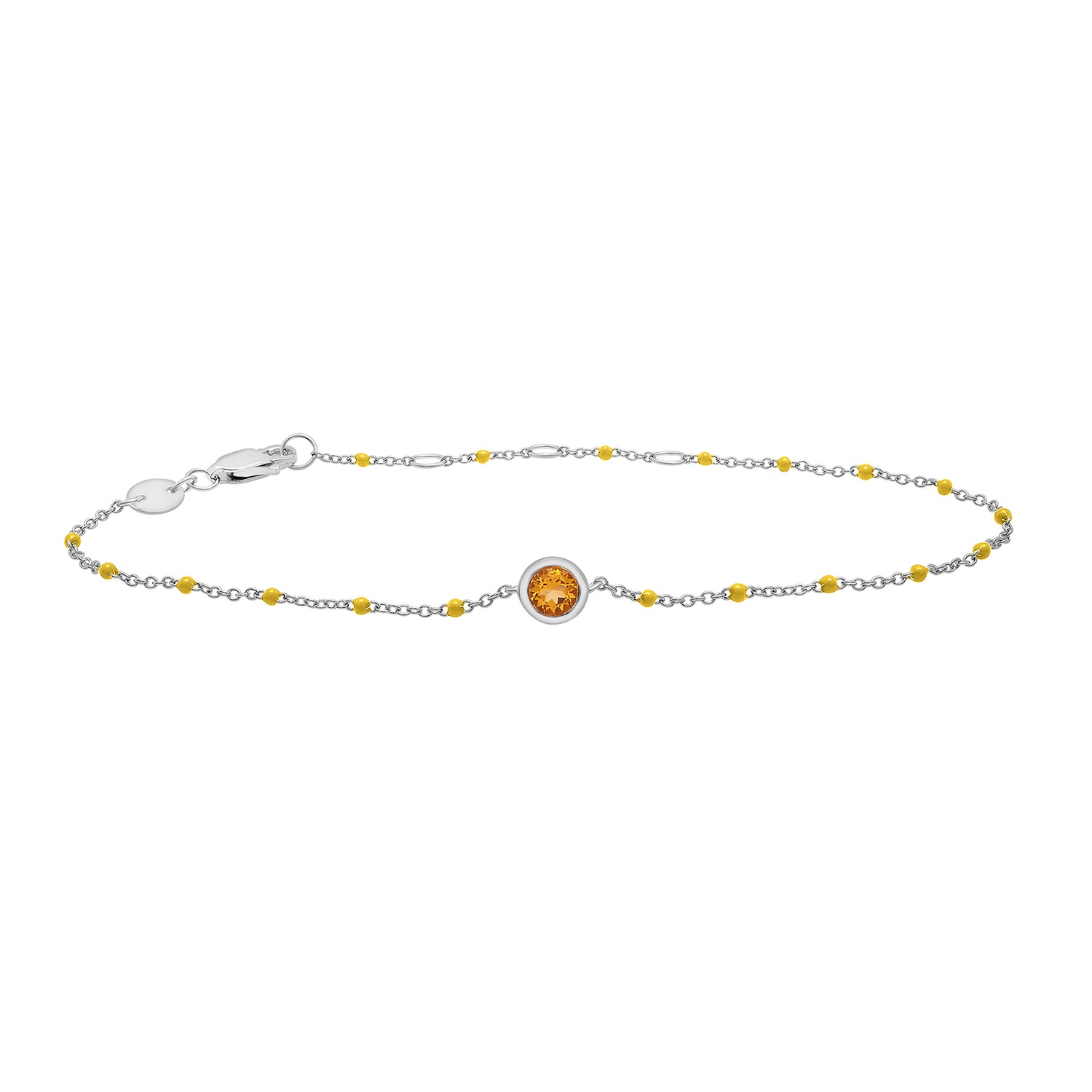 Miki & Jane Women's Pink Birthstone Enamel Bracelet - Citrine