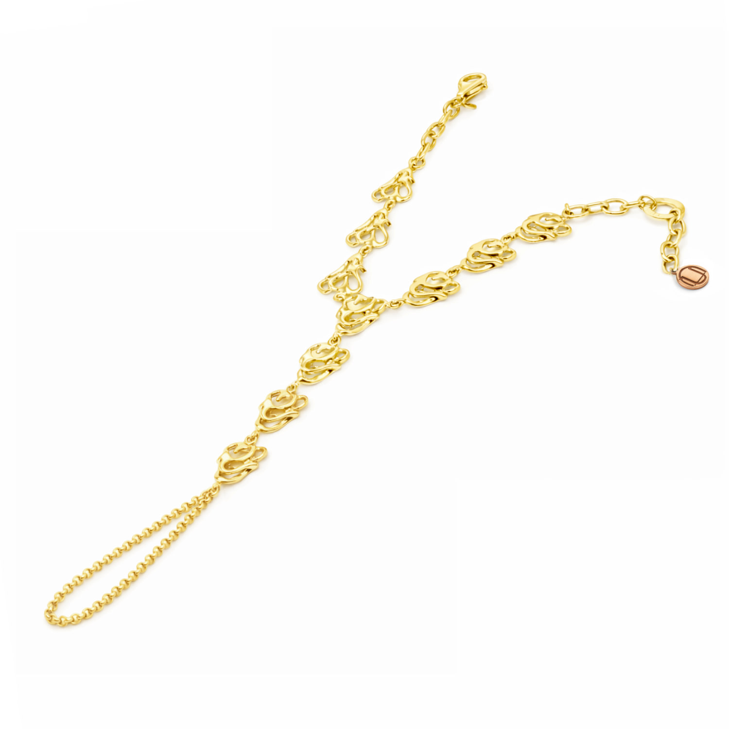 Gold Plated Hand Chain Bracelet – Sculptural Slave Bracelet Jewelry For Women | Unaloe
