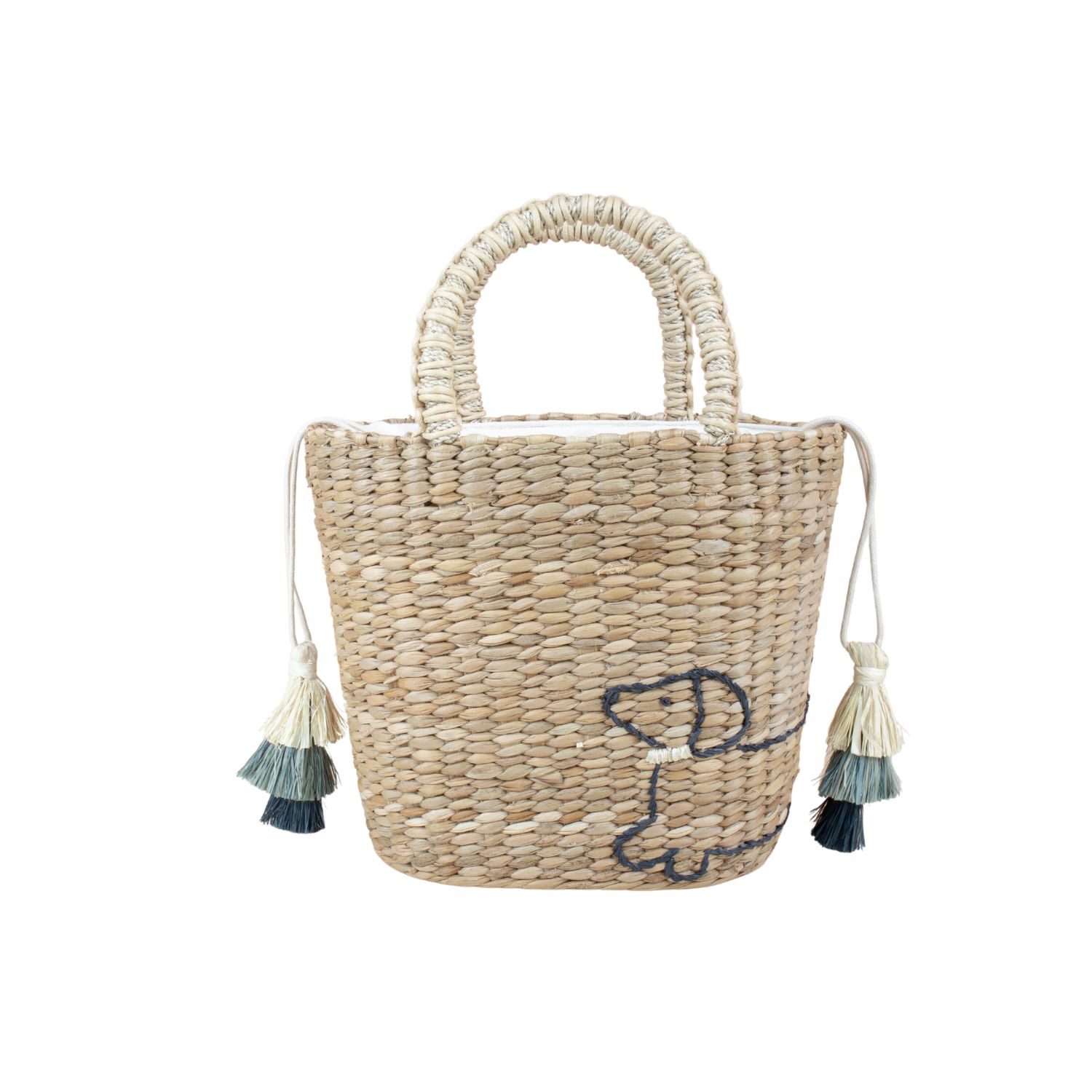 Sweetude Set Boho: Pochette In Cotone E Rattan 28x20 Cm + 2 Paia Di Orecchini In Rattan E Acciaio 316, Stile Estivo, Artigianale