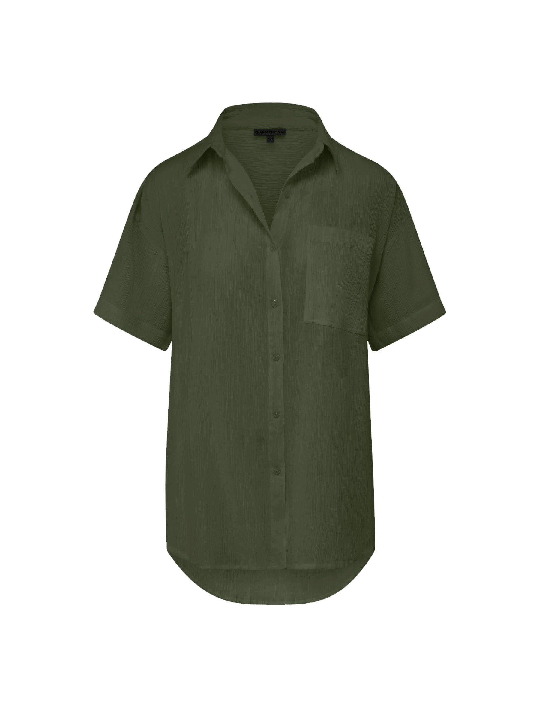 Change Of Scenery Women's Neutrals / Green Michelle Button Down Top In Olive In Green