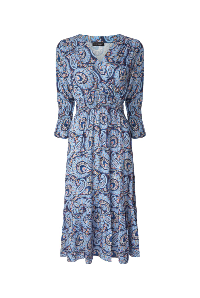 Women’s Tiered Midi Dress - Blue Medium James Lakeland