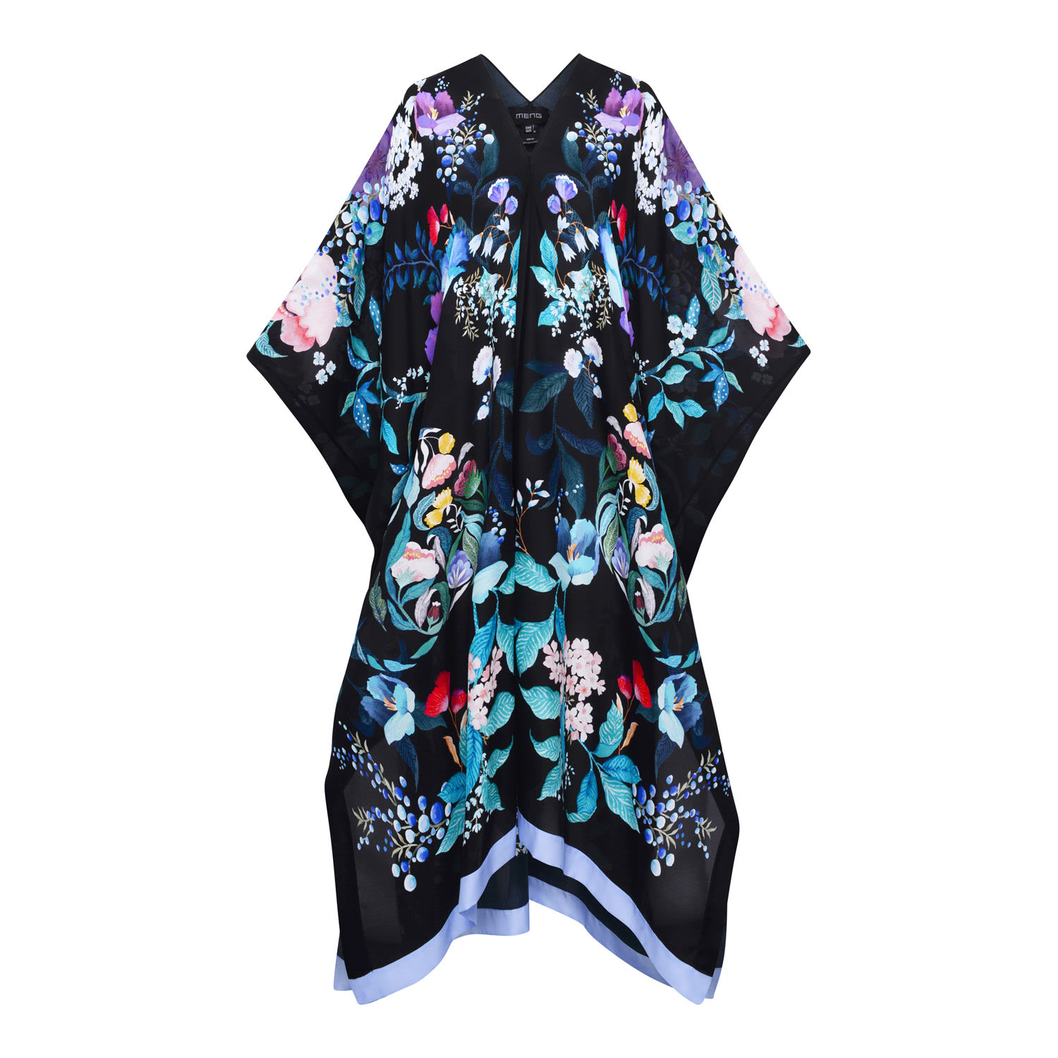 Meng Women's Black Silk Georgette Kaftan In Black