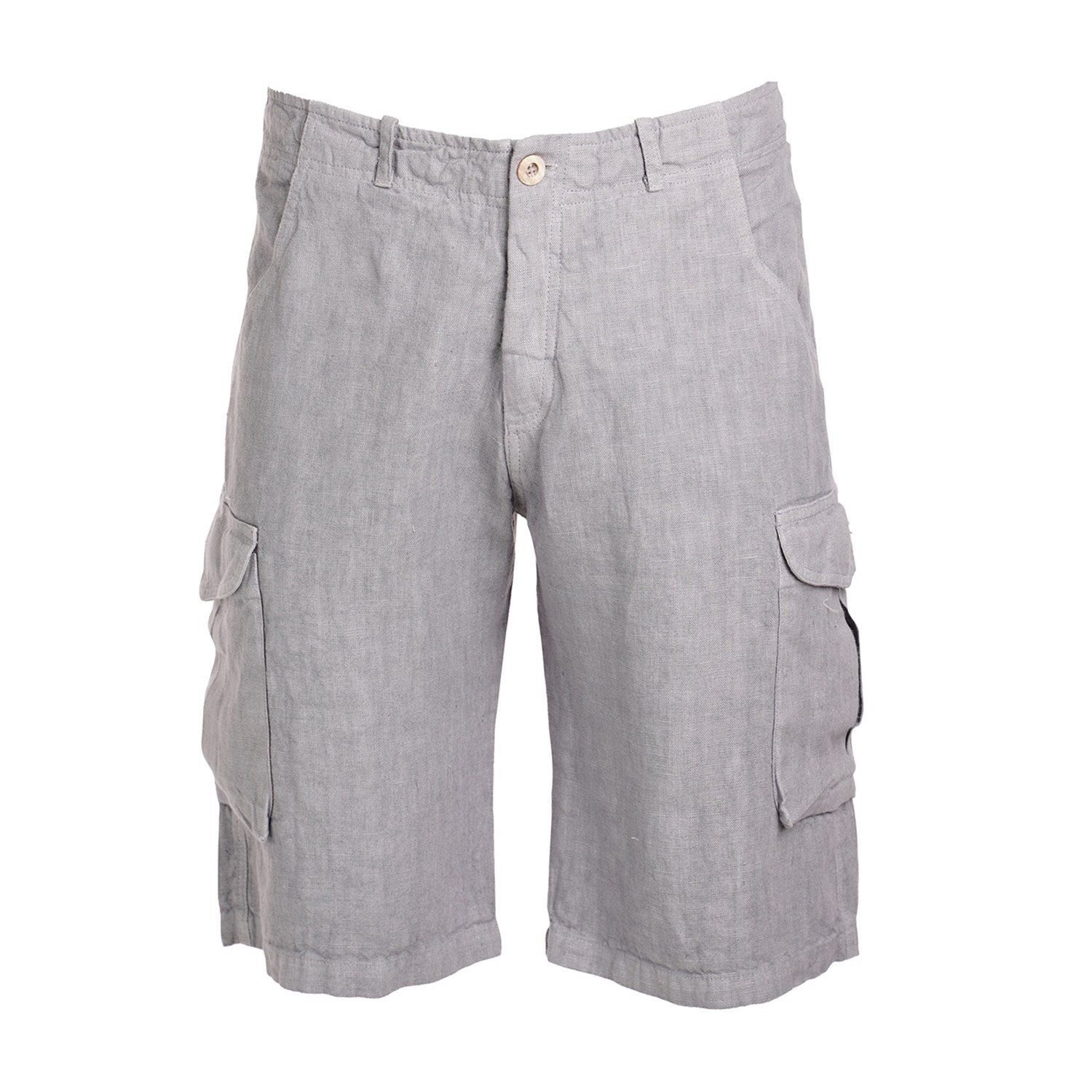 Haris Cotton Men's Safari Linen Bermuda - Ice Grey