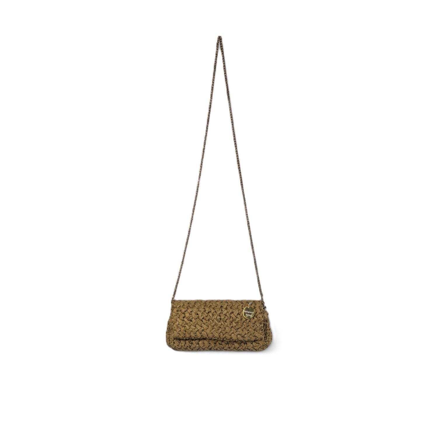 Springmoonatelier Women's Raffia Green Shoulder Bag