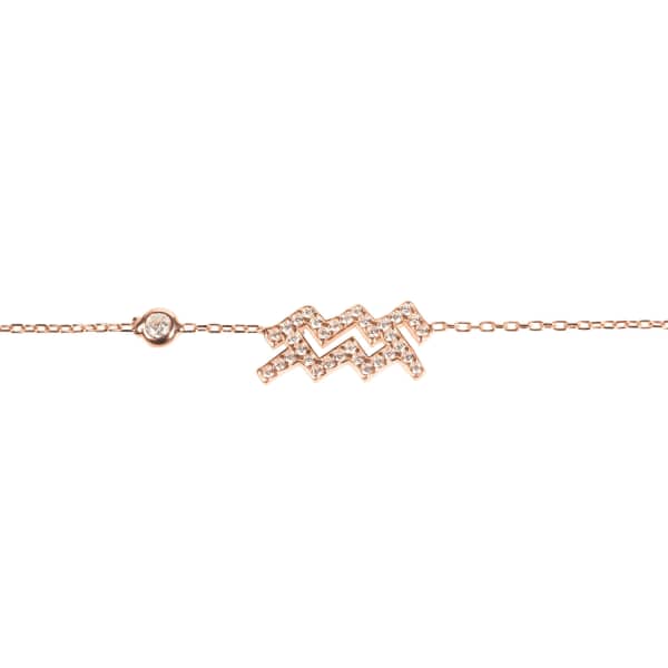 Latelita London Zodiac Horoscope Star Sign Bracelet Aquarius Rosegold In Gold