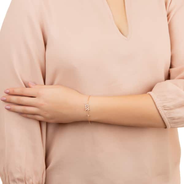 Latelita London Zodiac Horoscope Star Sign Bracelet Aquarius Rosegold In Gold