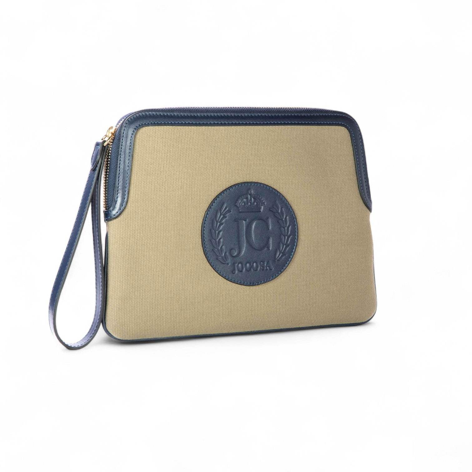 Jocosa Women's Blue / Grey Solid Clutch Bag - Khaki & Navy