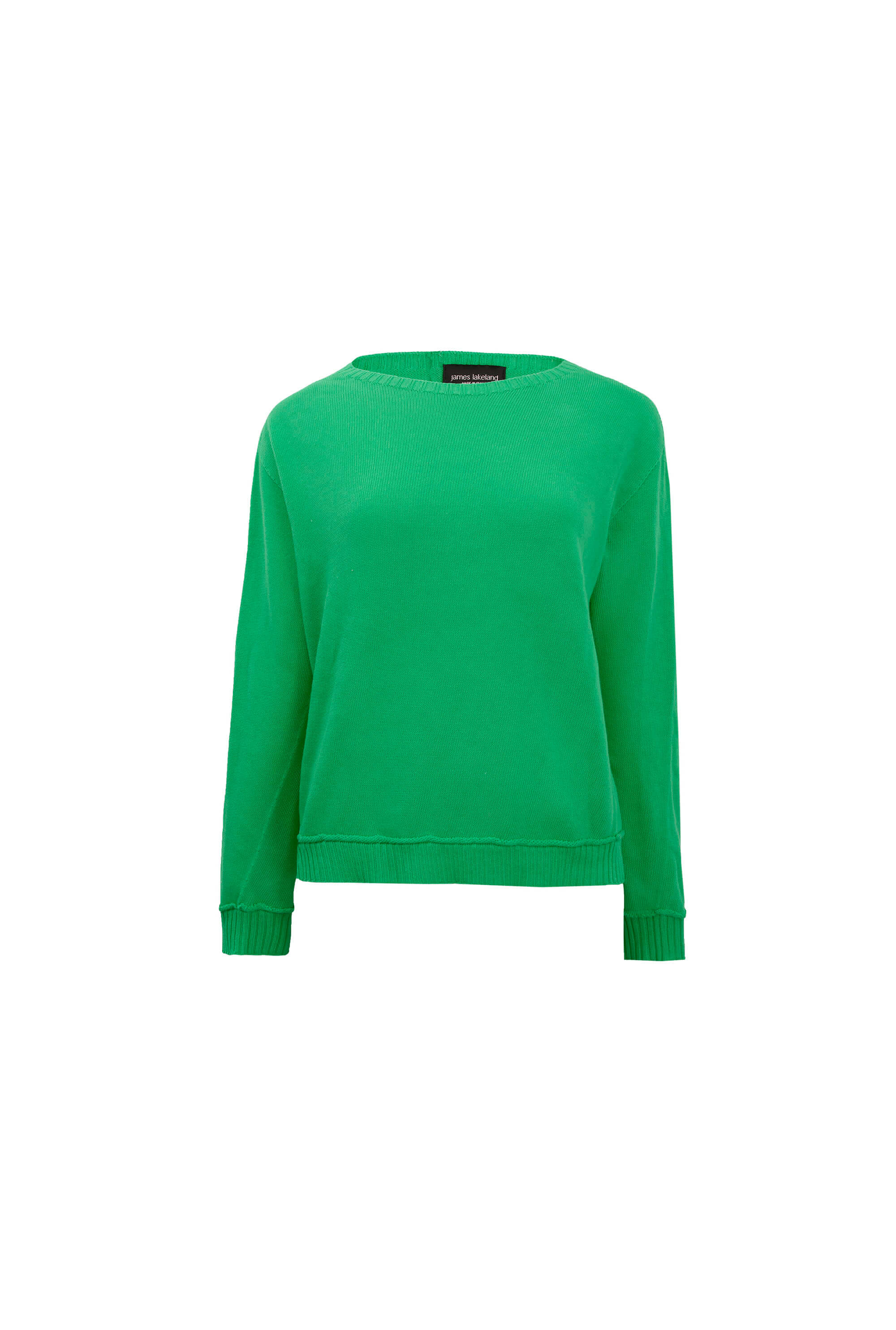 James Lakeland Women's Scoop Neck Piped Edge Knit Green In Green