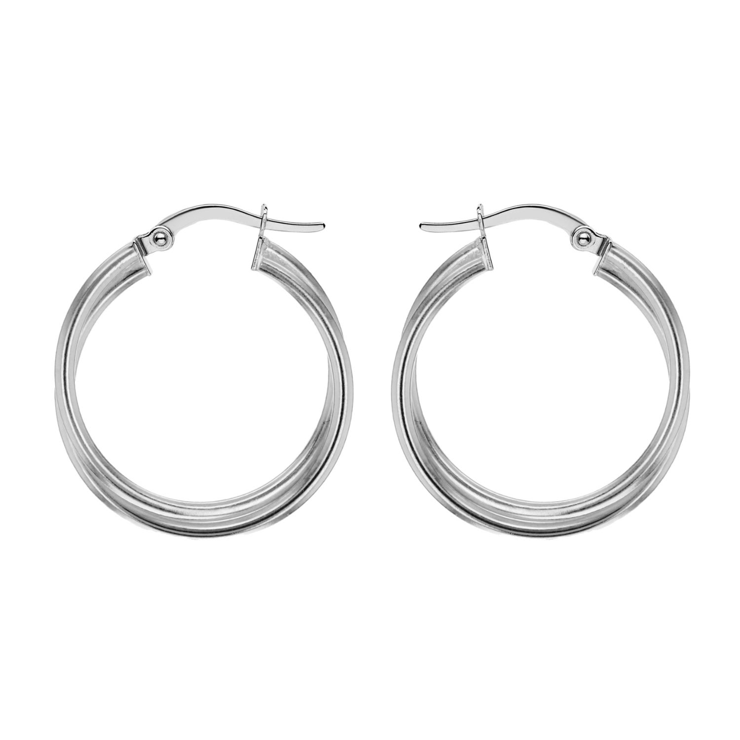 Posh Totty Designs Women's Sterling Silver Large Interlinking Hoop Creole Earrings In Gray