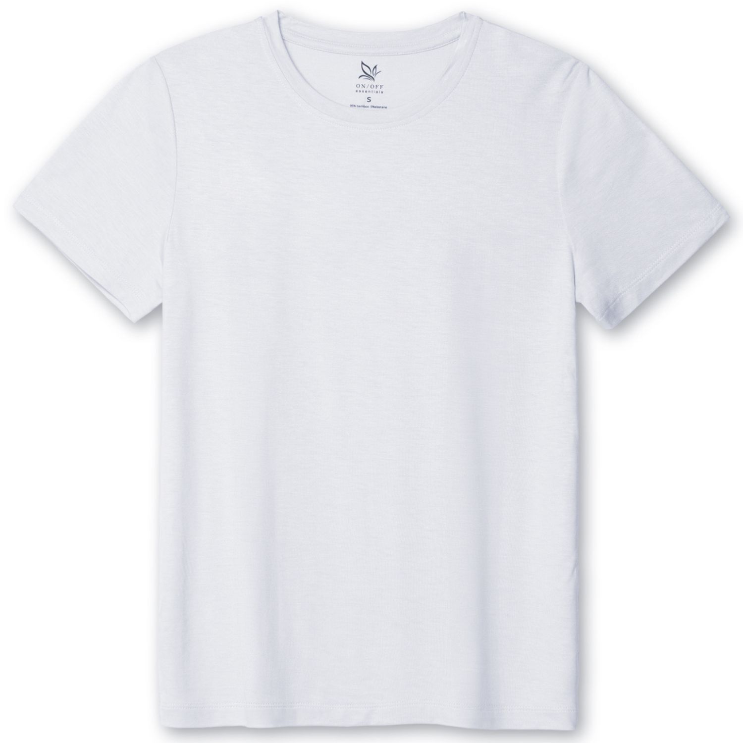 ON/OFF ESSENTIALS WOMEN'S BAMBOO CREW NECK TEE- WHITE