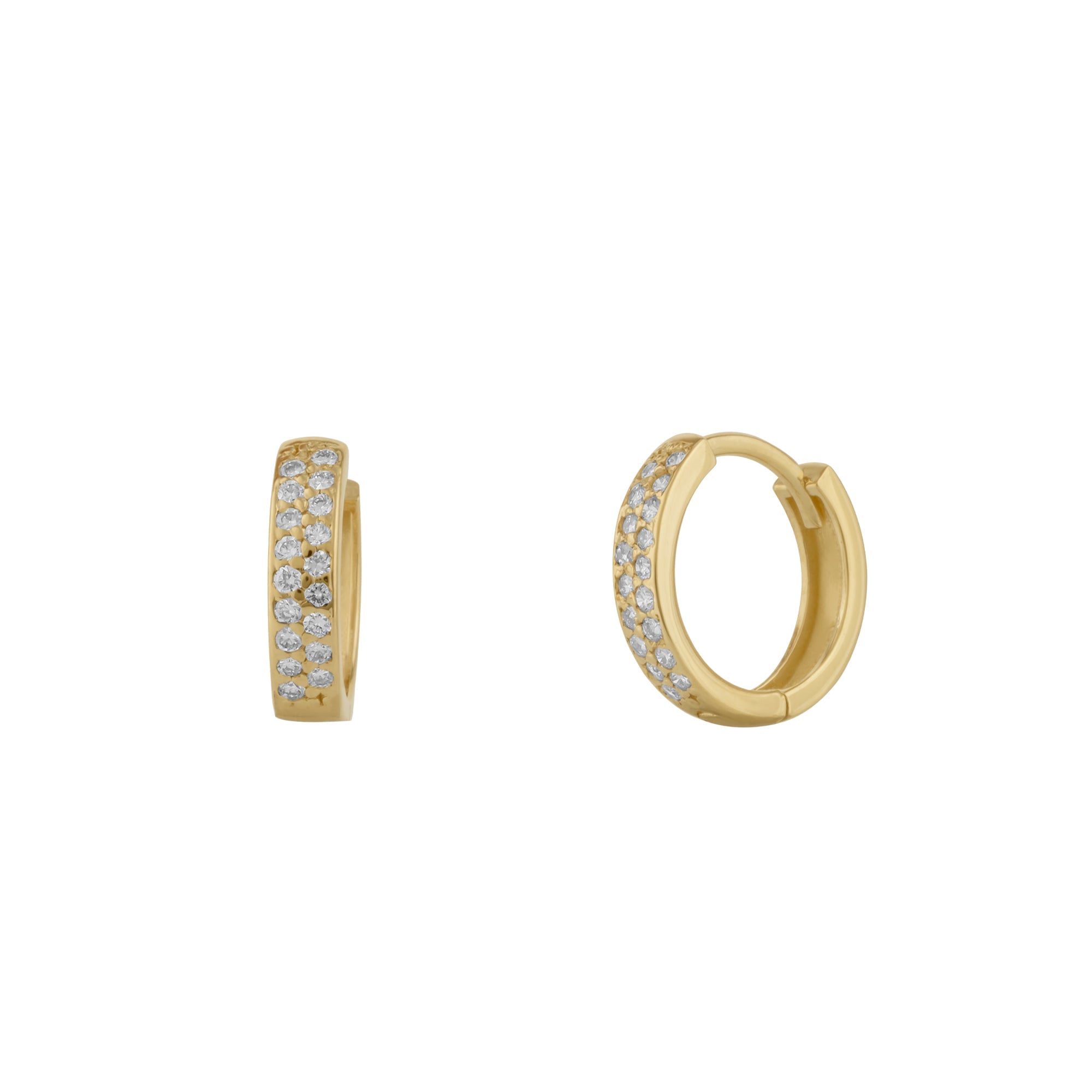 Spero London Women's Fine Diamond Pave Hoop Earring In 14ct Gold In Gold