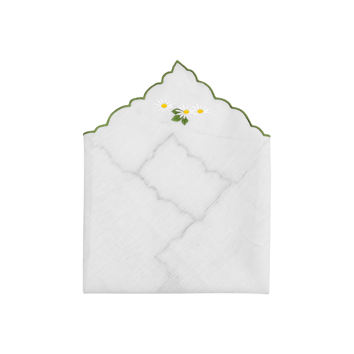 Daisy Embroidery Linen Napkins Set Of 2 One Size Km Home Collection