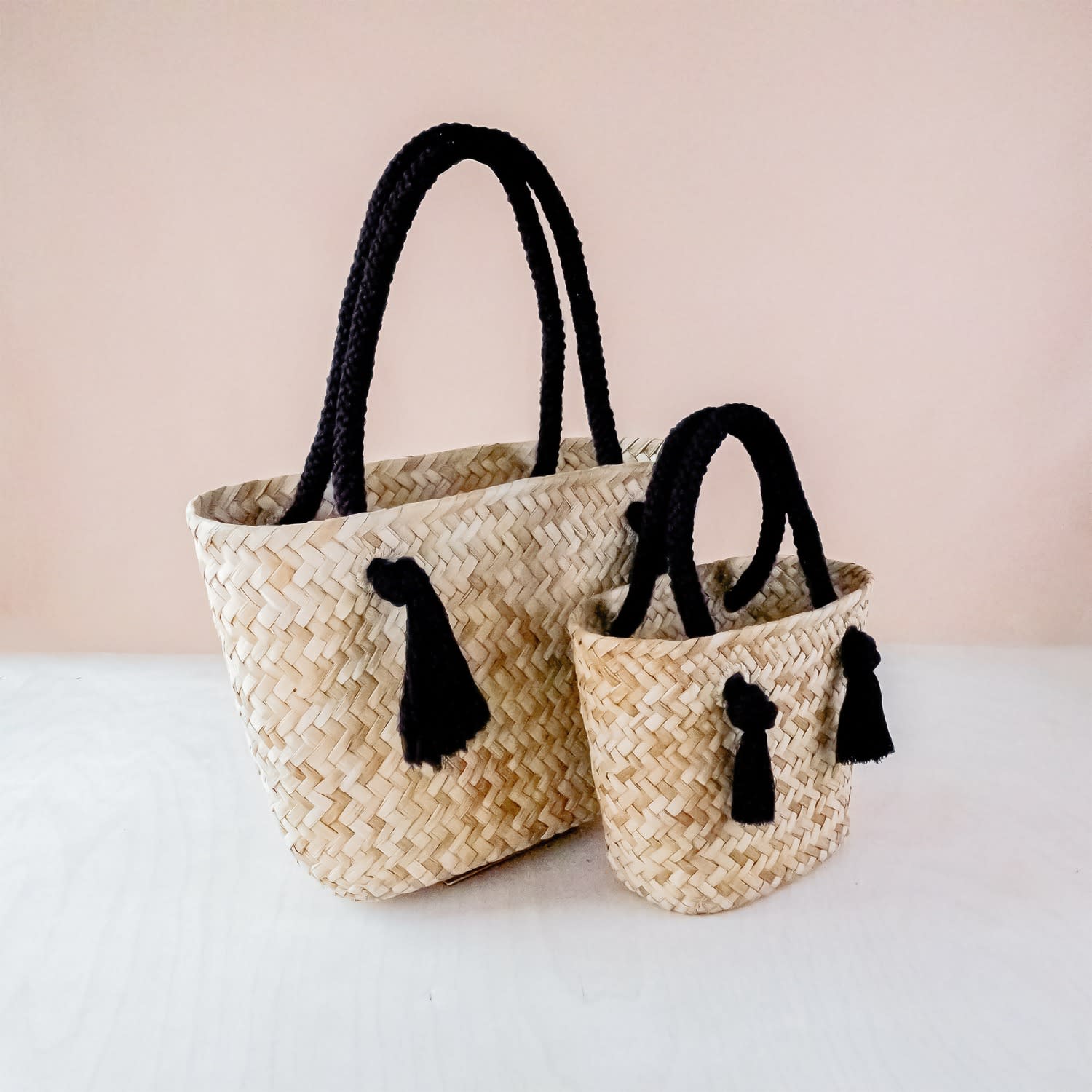 Oat Small Classic Market Tote with Braided Handles - Straw Tote Bags | Likha