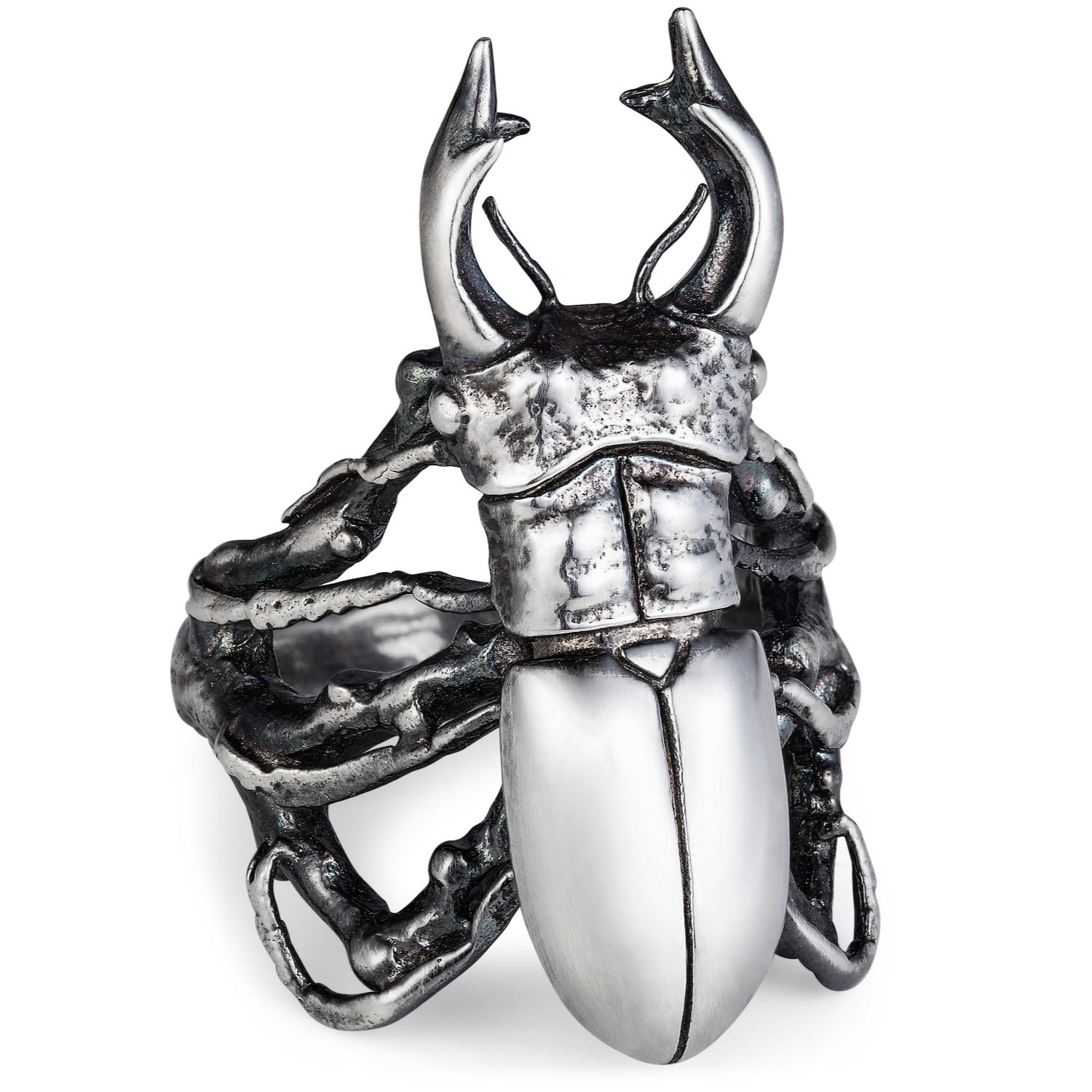 Women’s Silver Stag Beetle Ring Yasmin Everley Jewellery