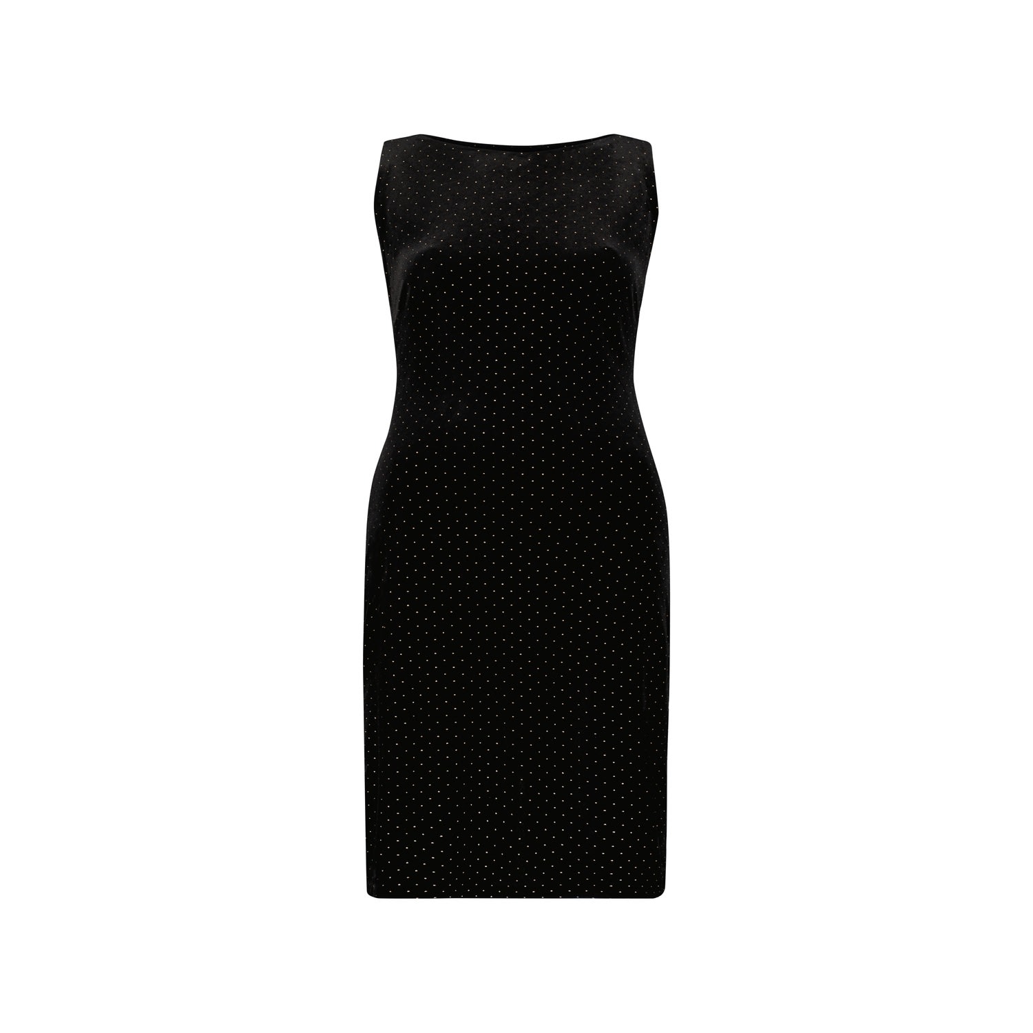 Azzalia Women's Back Neck Velvet Sleeveless Dress In Open Back - Black & Silver Studs In Black