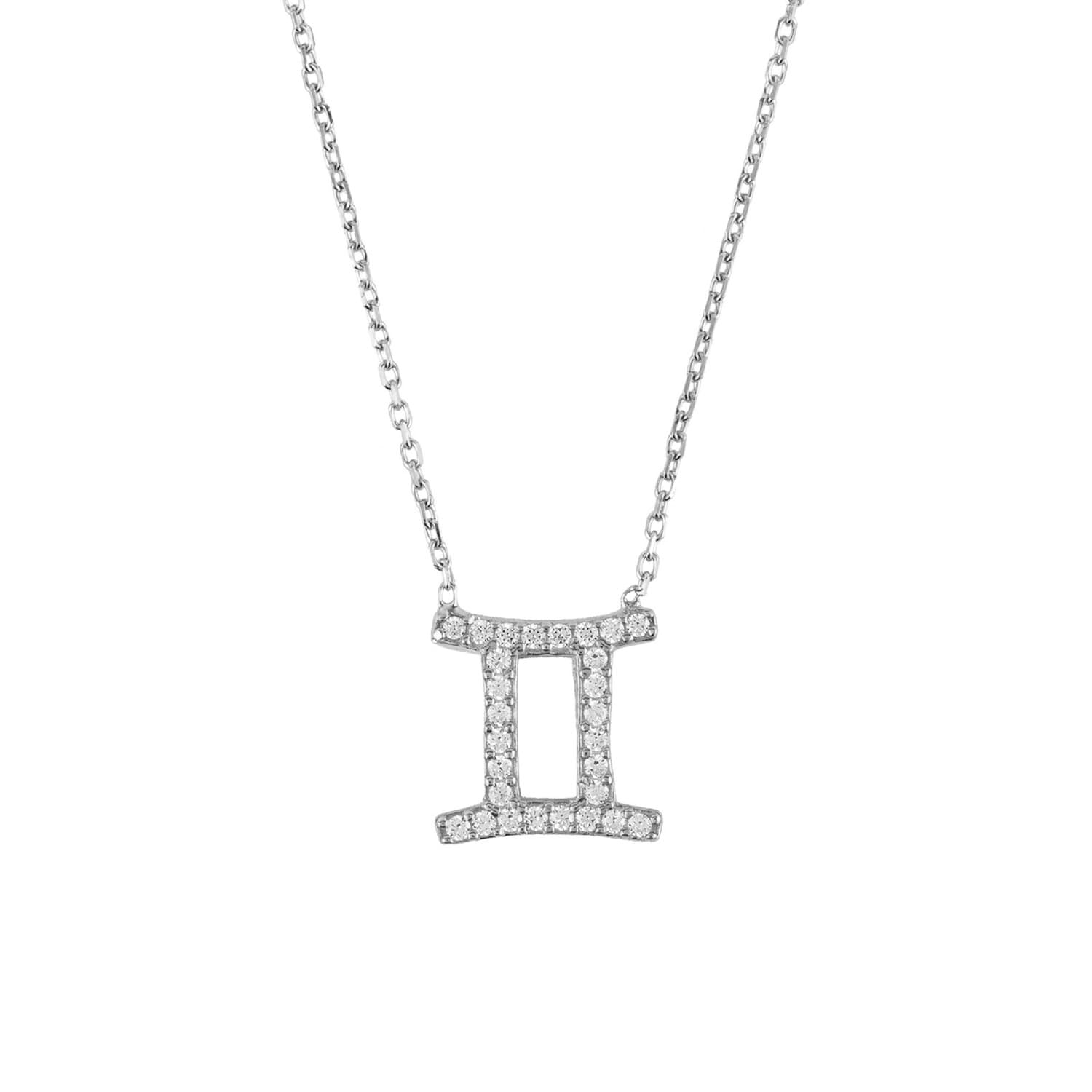 Zodiac Star Sign Pendant Necklace Silver Gemini LATELITA Wolf Badger