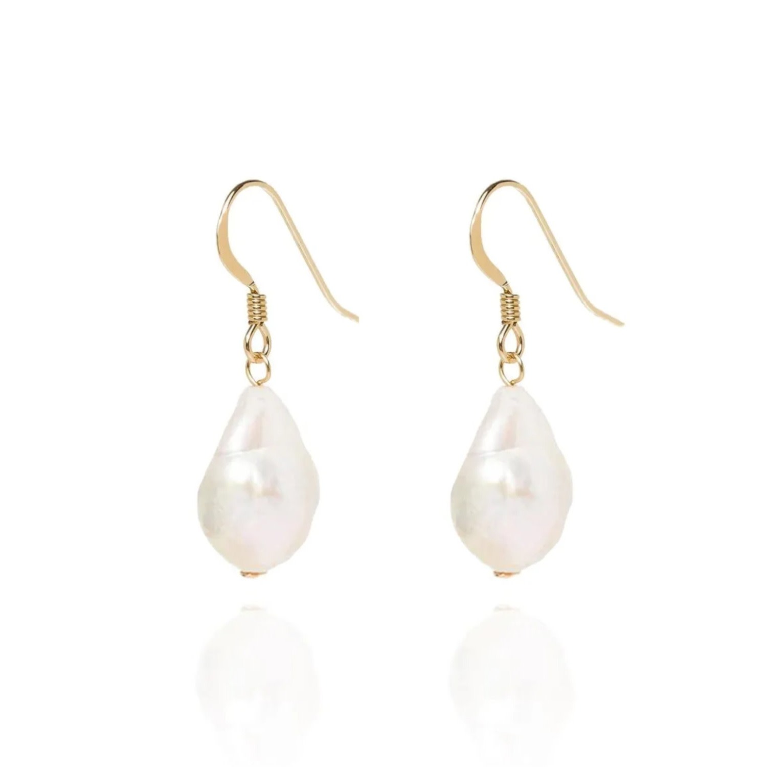 Ella Palm Women's Gold / White Eva Baroque Pearl Gold Drop Earrings