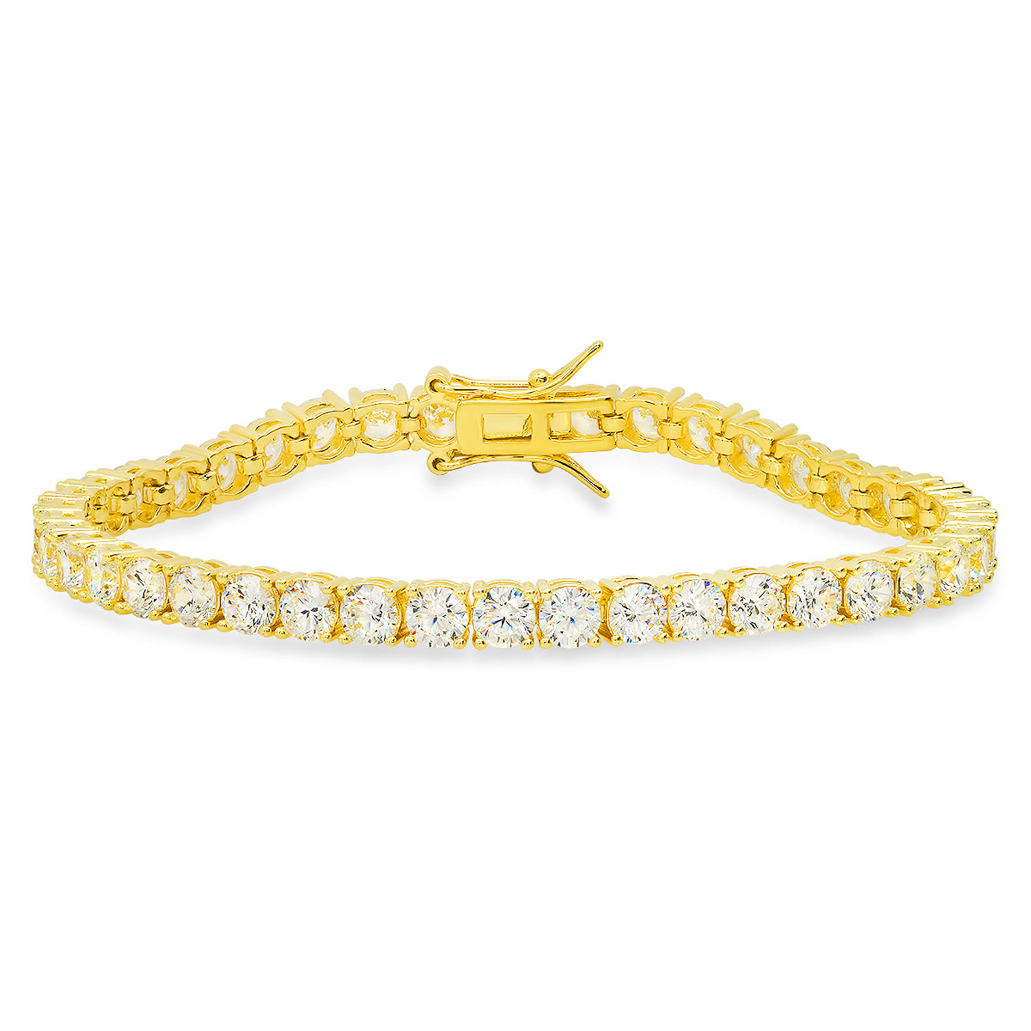 Women’s Gold Round Cut Diamond Cz Tennis Bracelet Kylie Harper