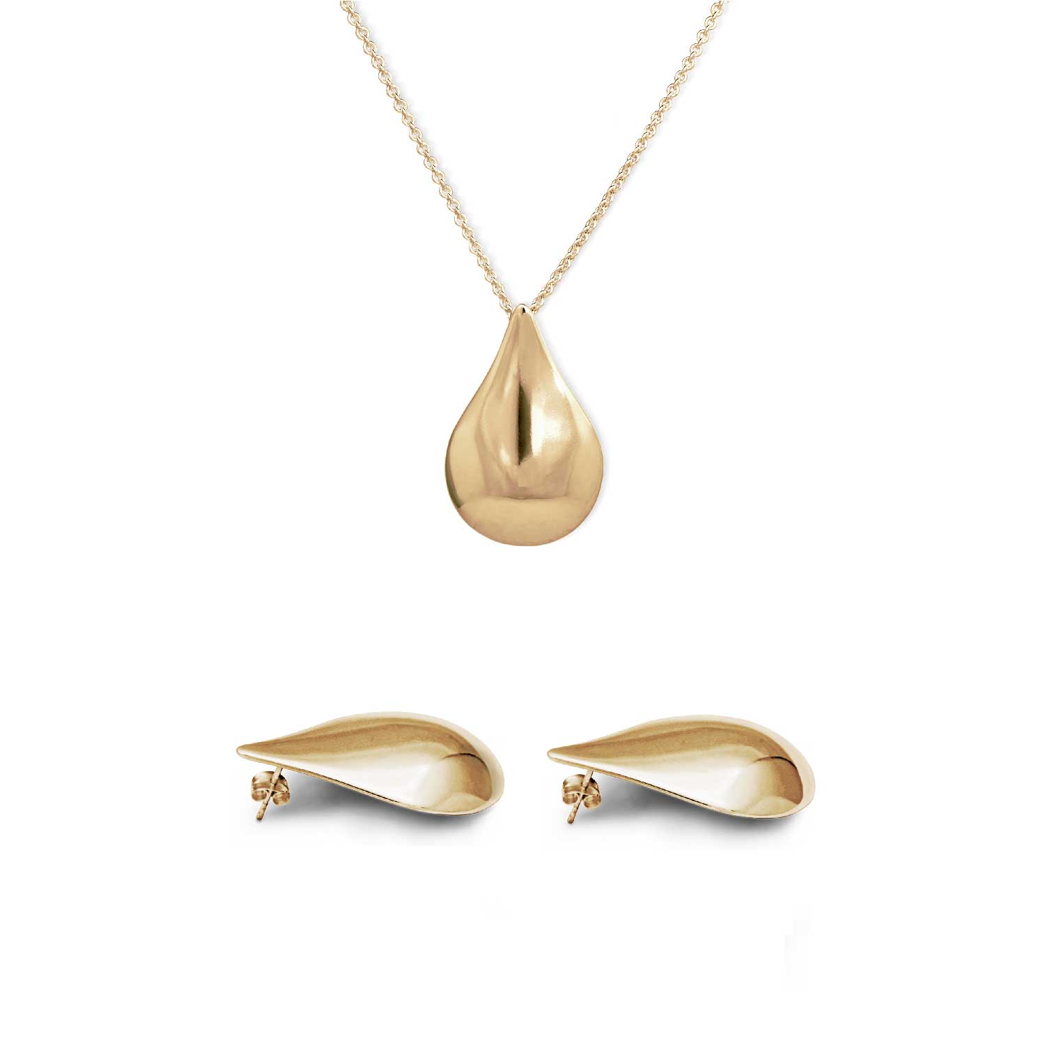 Freya & Thor Of Sweden Women's Tears Of Freya – Necklace & Earrings Gold Mid In Gold