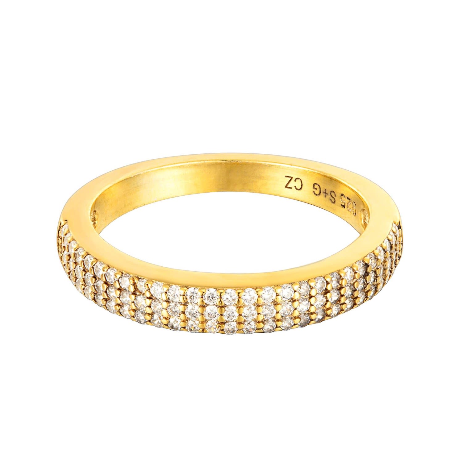 Women’s 22Ct Gold Vermeil Pave Cz Band Seol + Gold