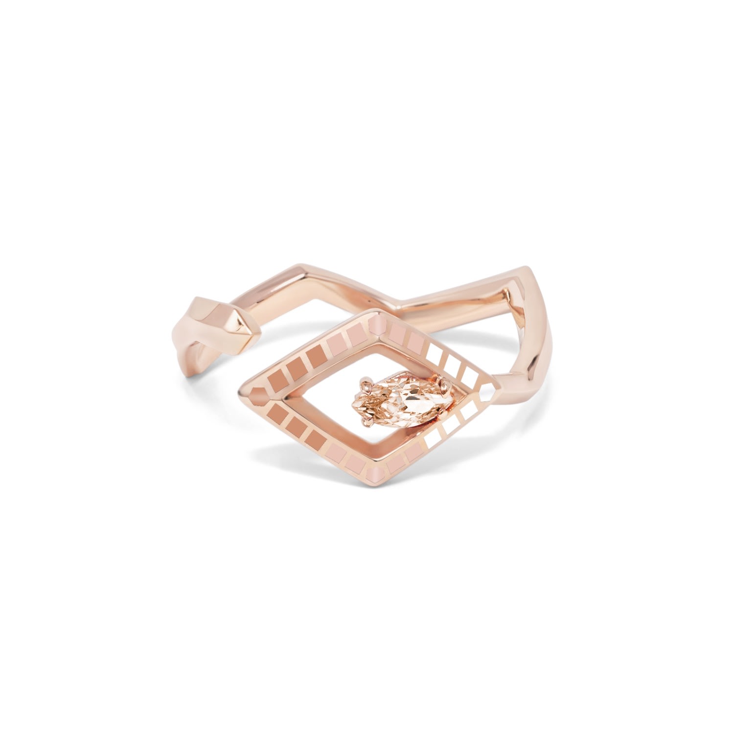 Women’s Coba Ring - 18K Rose Gold Vermeil - Sunset Pink EdxÃº