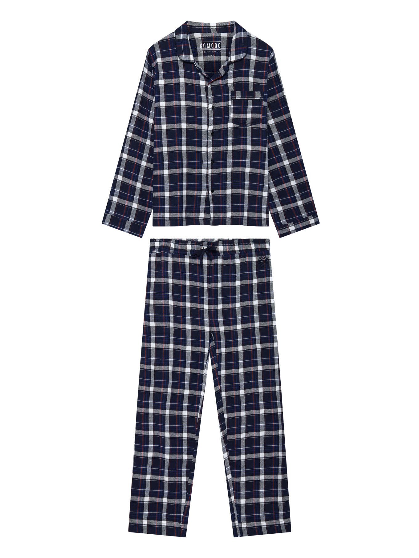 Komodo Blue Jim Jam - Womens Gots Organic Cotton Pyjama Set Dark Navy In Animal Print