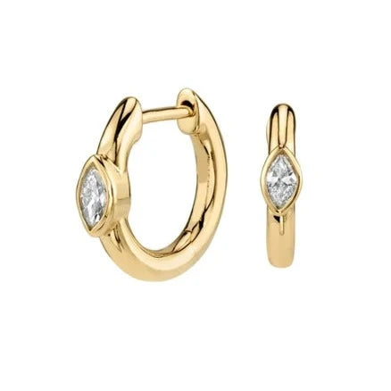 Nazzar Women's Gold Oval Cut Huggie Hoop Earrings In Gold