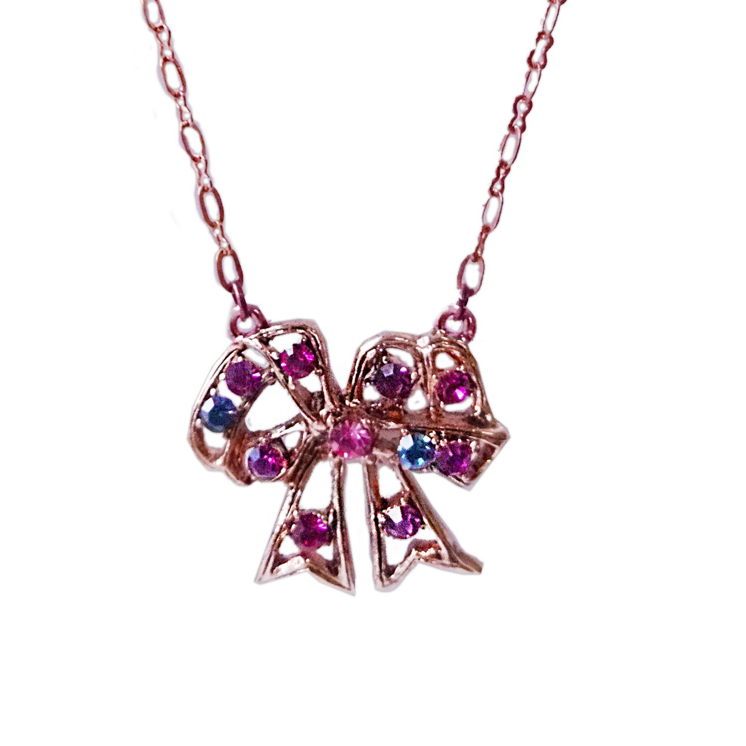 Women’s Rose Gold / Pink / Purple Vintage Mini Bow Necklace Rose Gold Nadia Minkoff