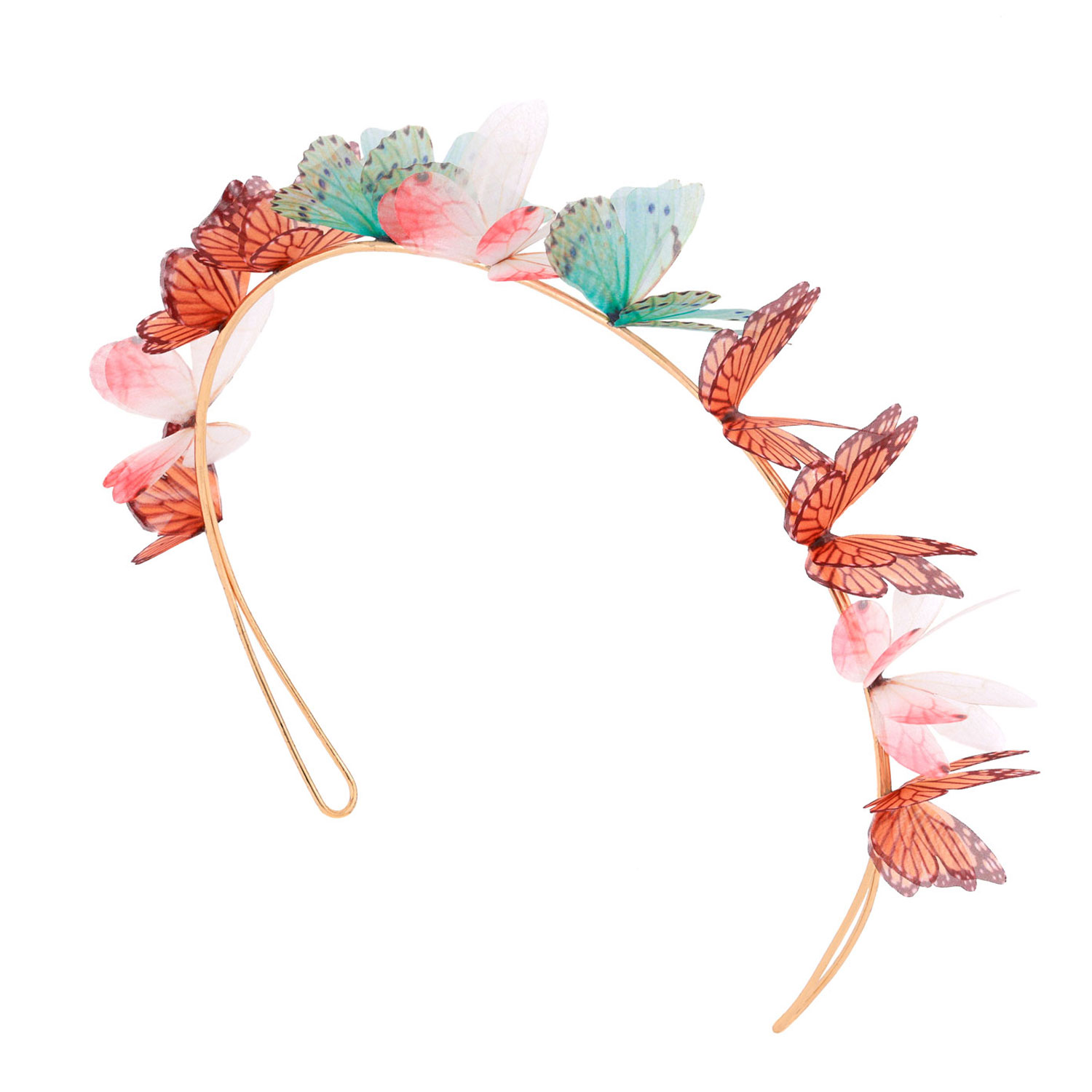 Women's Multicolour Silk Butterflies Headband Hair Crown | Oana Savu